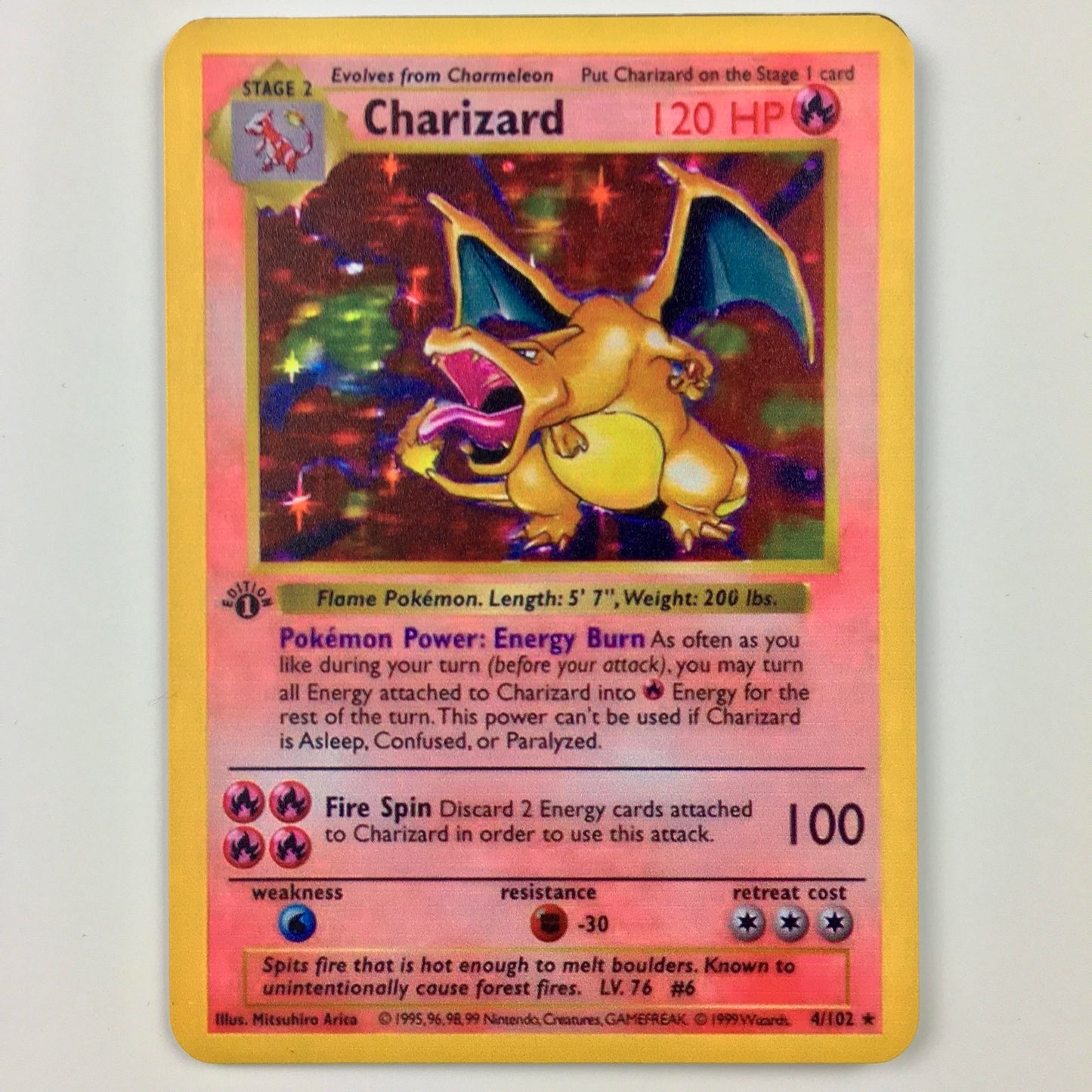 Custom Metal Charizard Pokémon Card