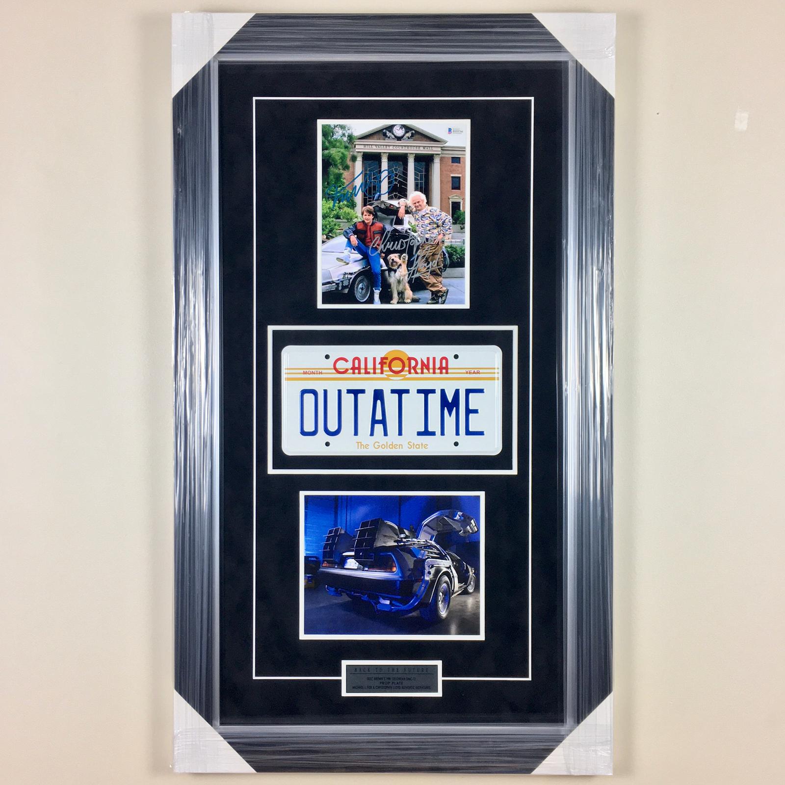 Christopher Lloyd & Michael J. Fox Signed Photo Framed