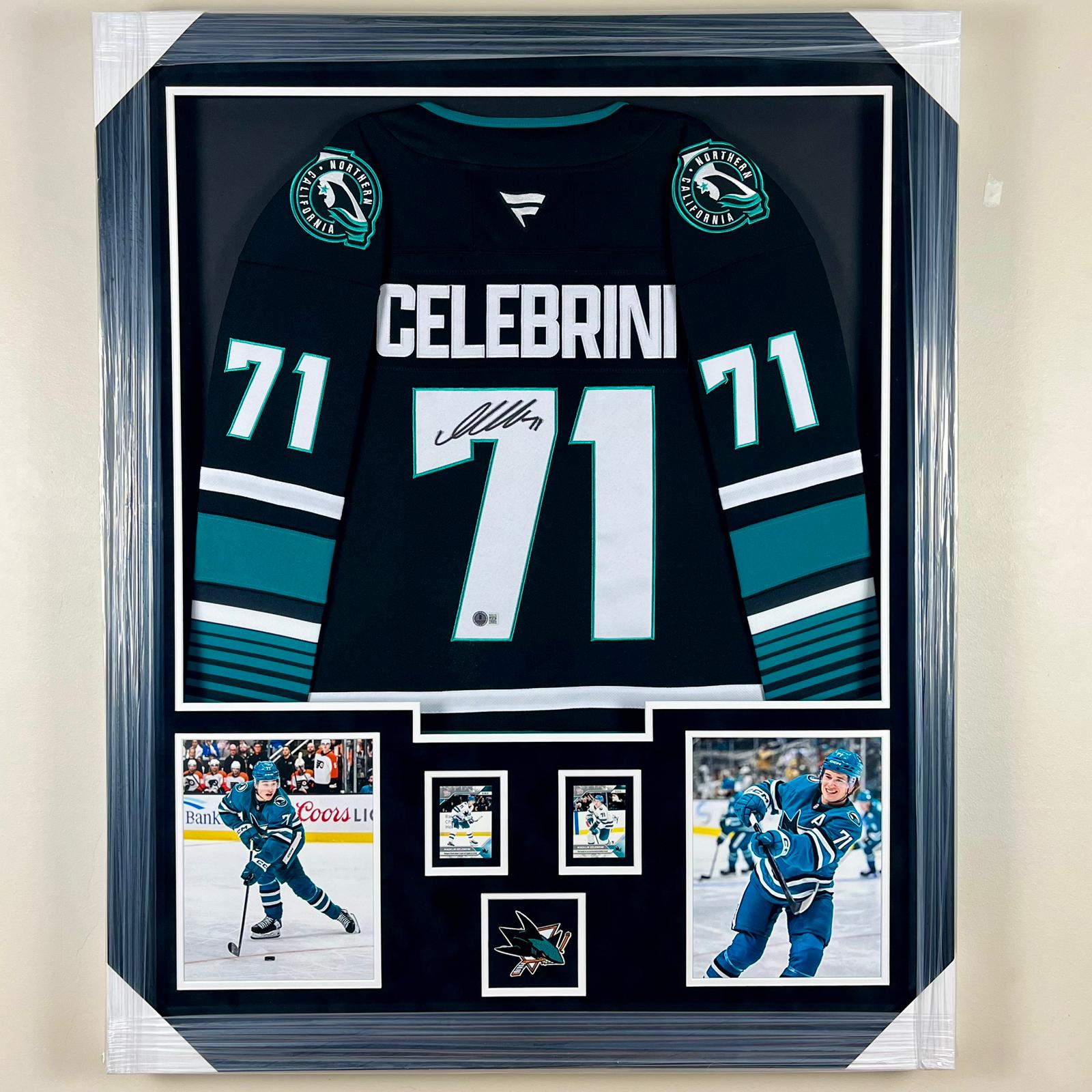 Macklin Celebrini Signed Jersey Framed