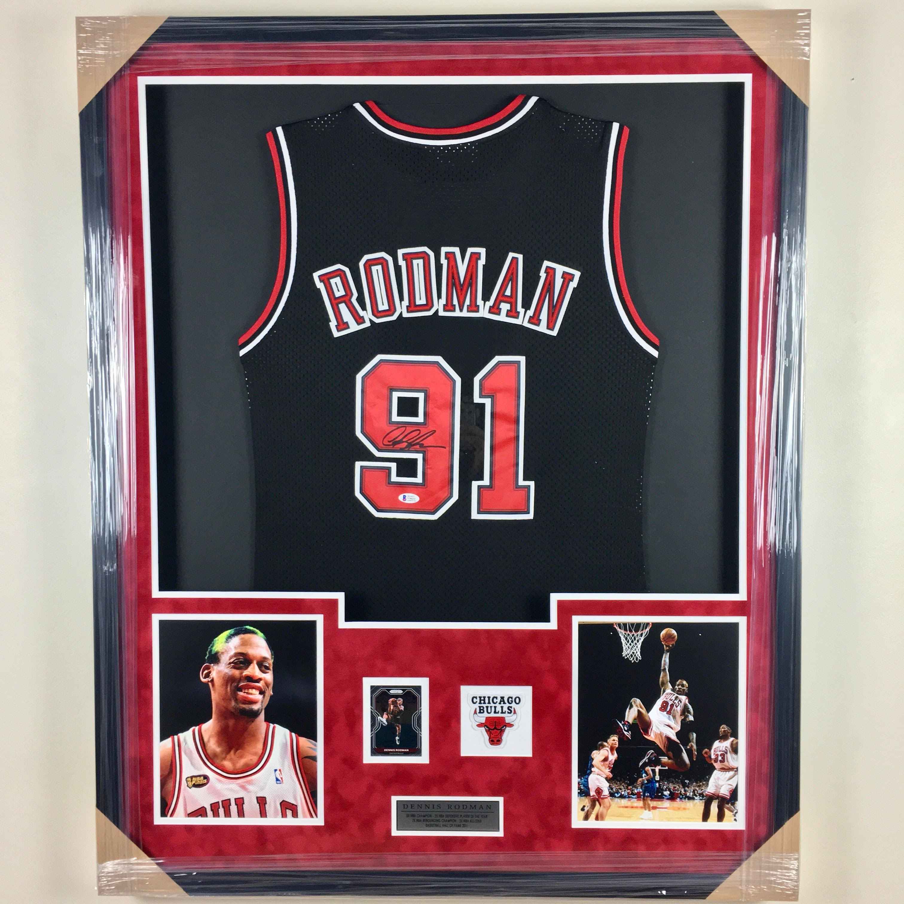 Dennis Rodman Signed Jersey Framed