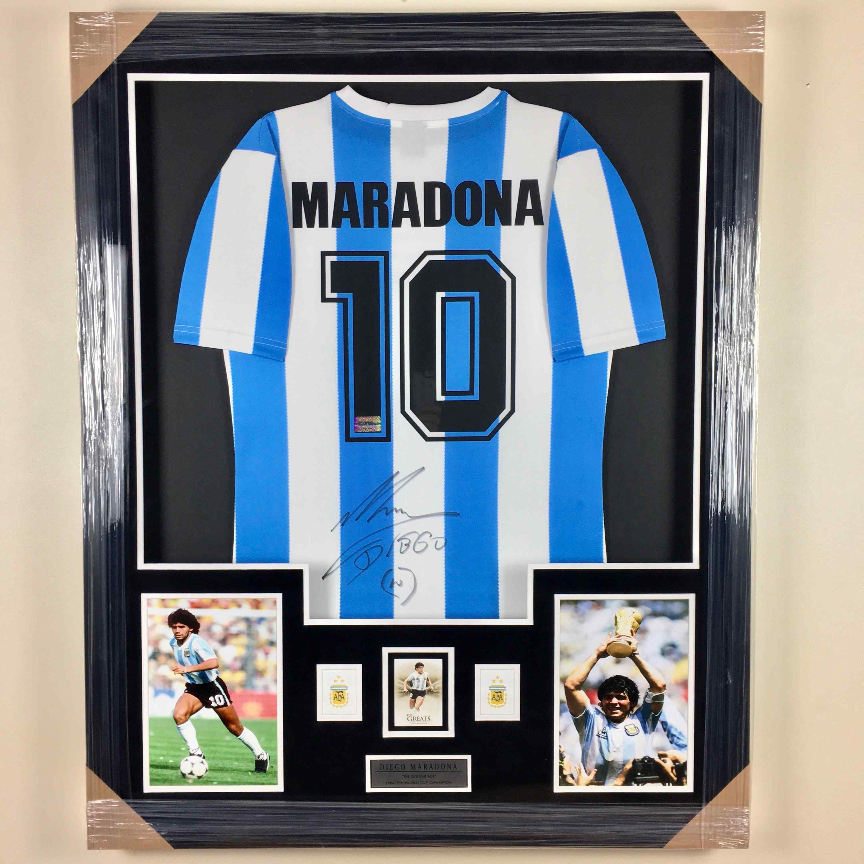 Diego Maradona Signed Jersey Framed