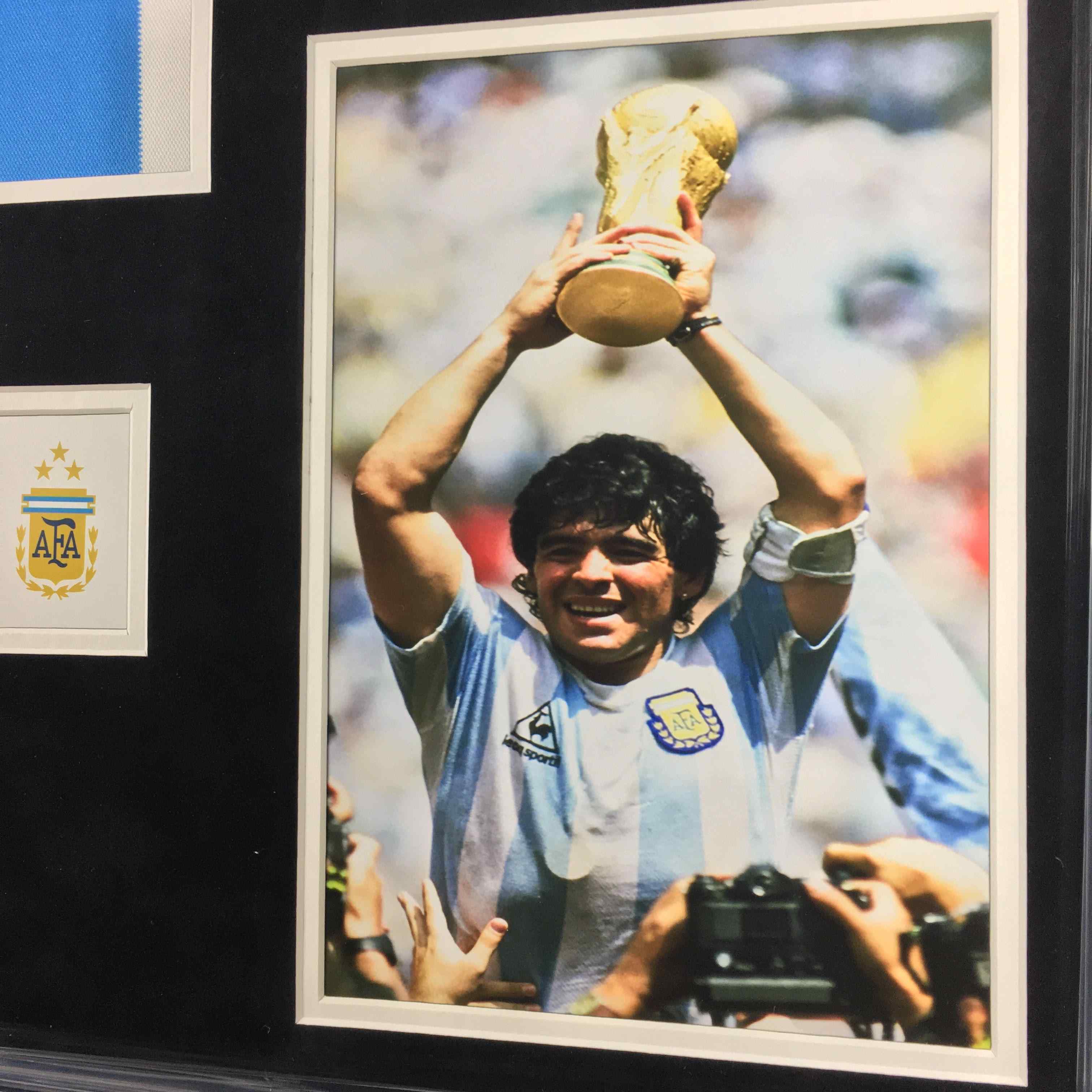 Diego Maradona Signed Jersey Framed