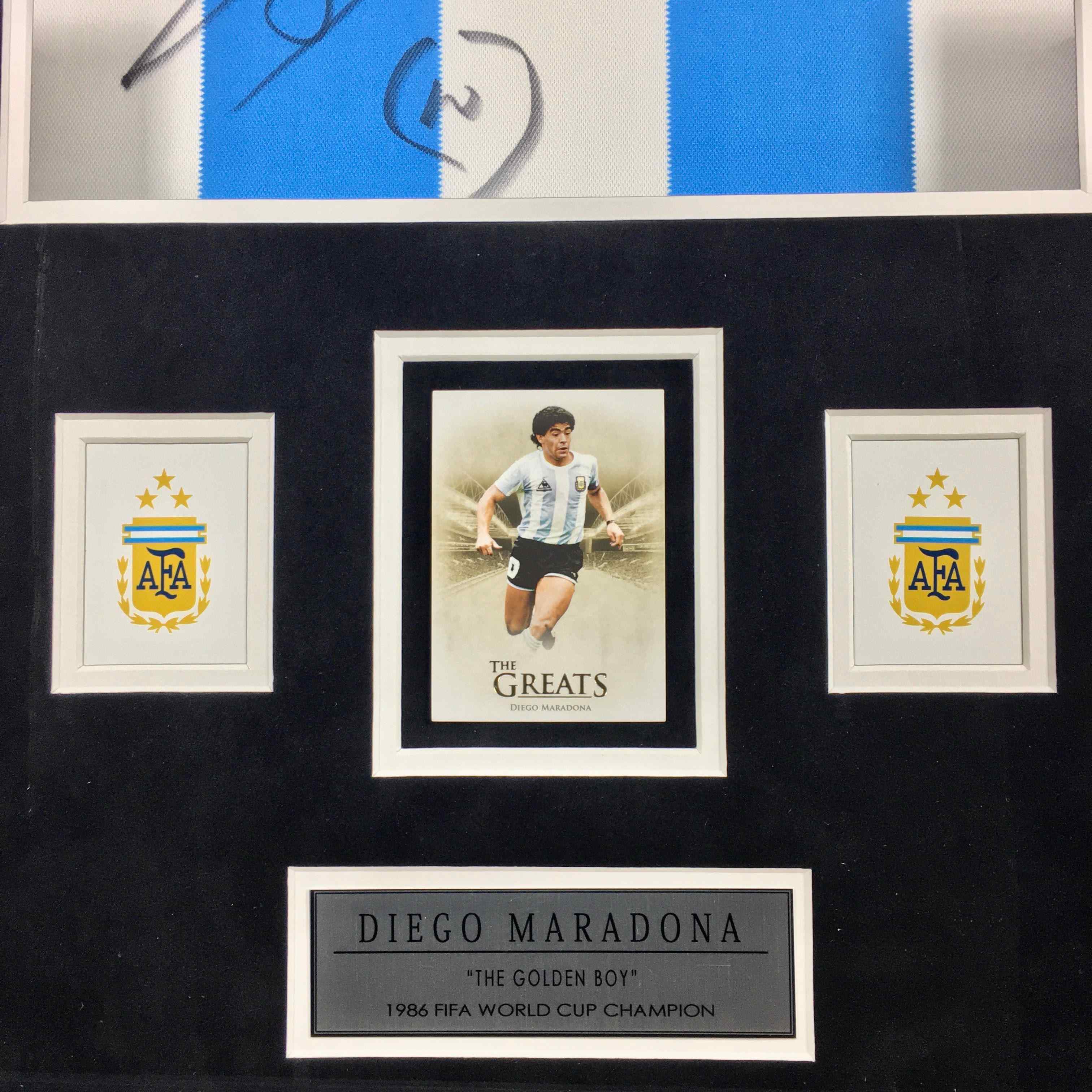 Diego Maradona Signed Jersey Framed