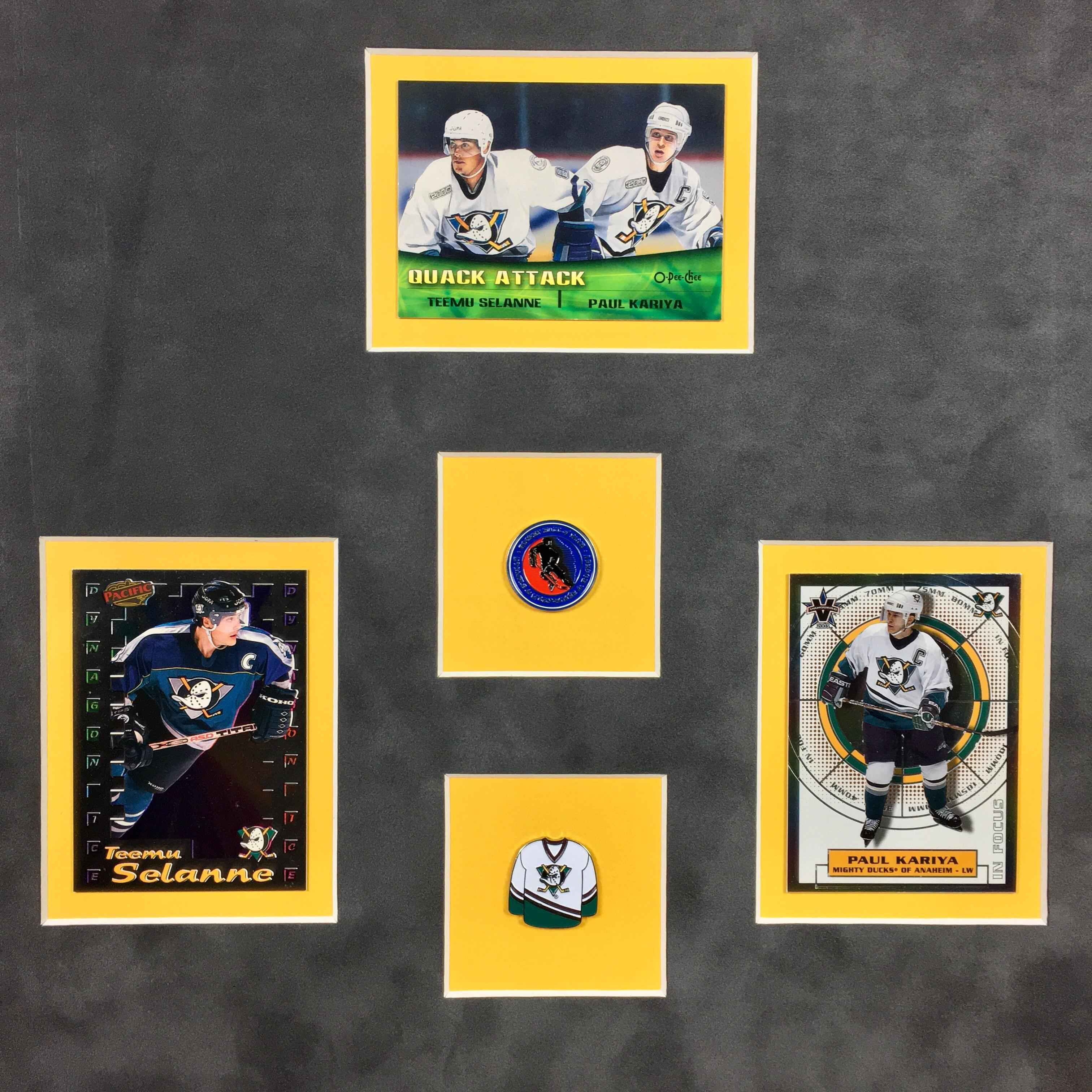 Teemu Selanne Paul Kariya Signed Jersey Framed