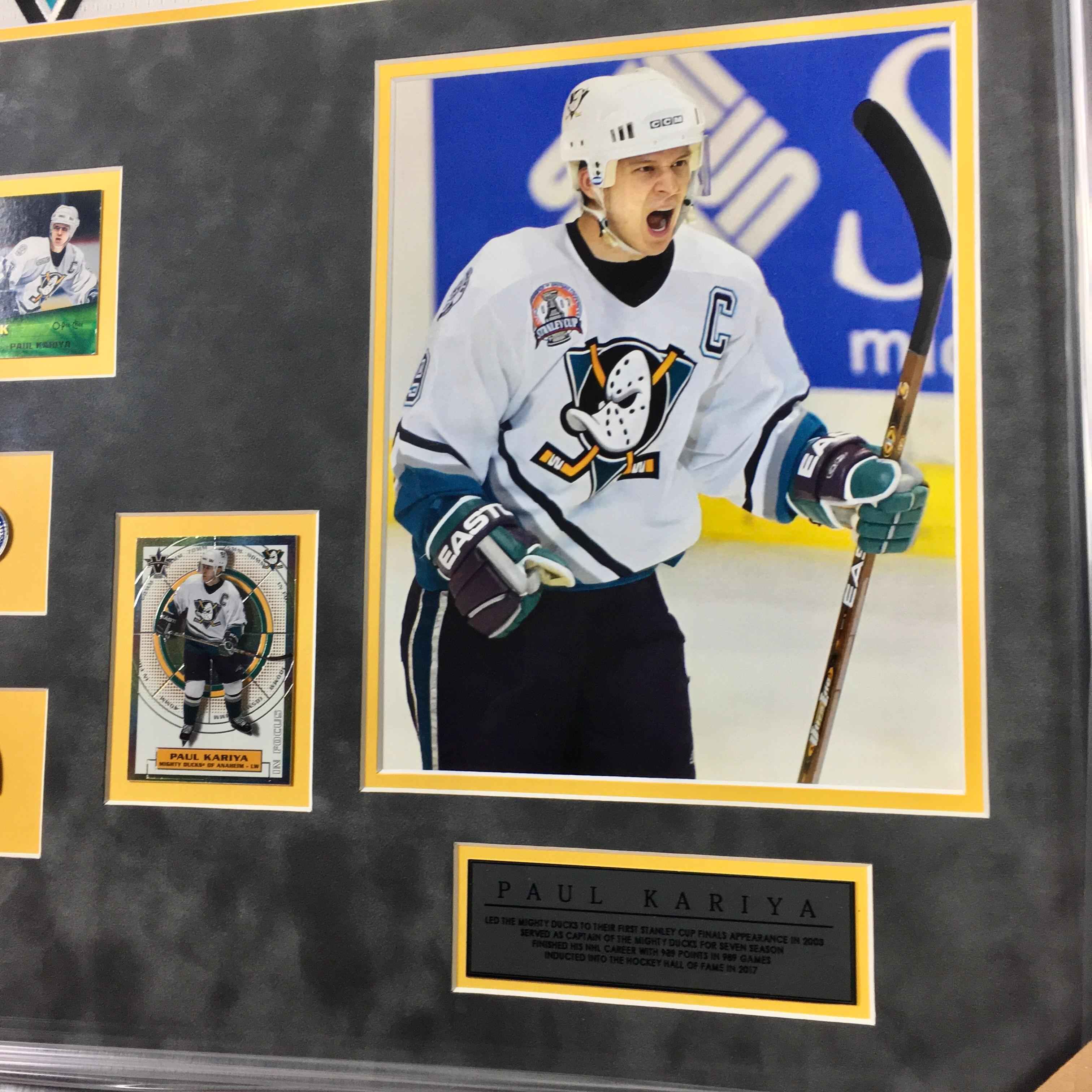 Teemu Selanne Paul Kariya Signed Jersey Framed