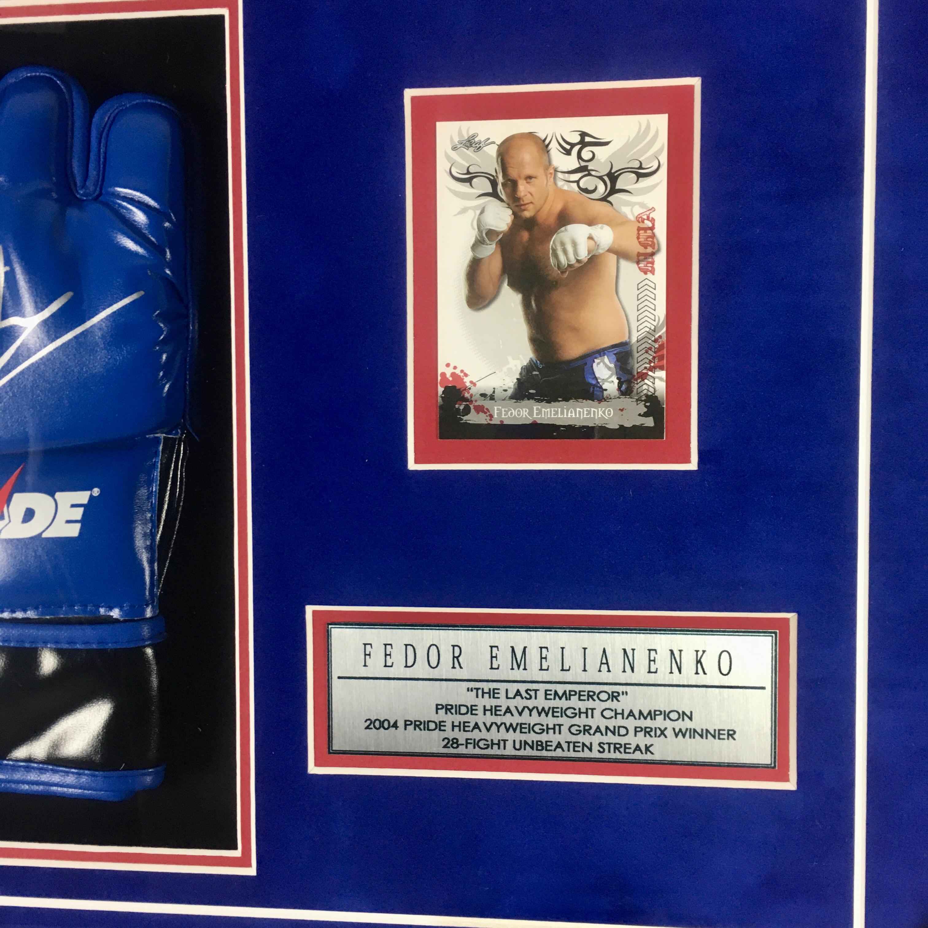Fedor Emelianenko Signed Glove Framed