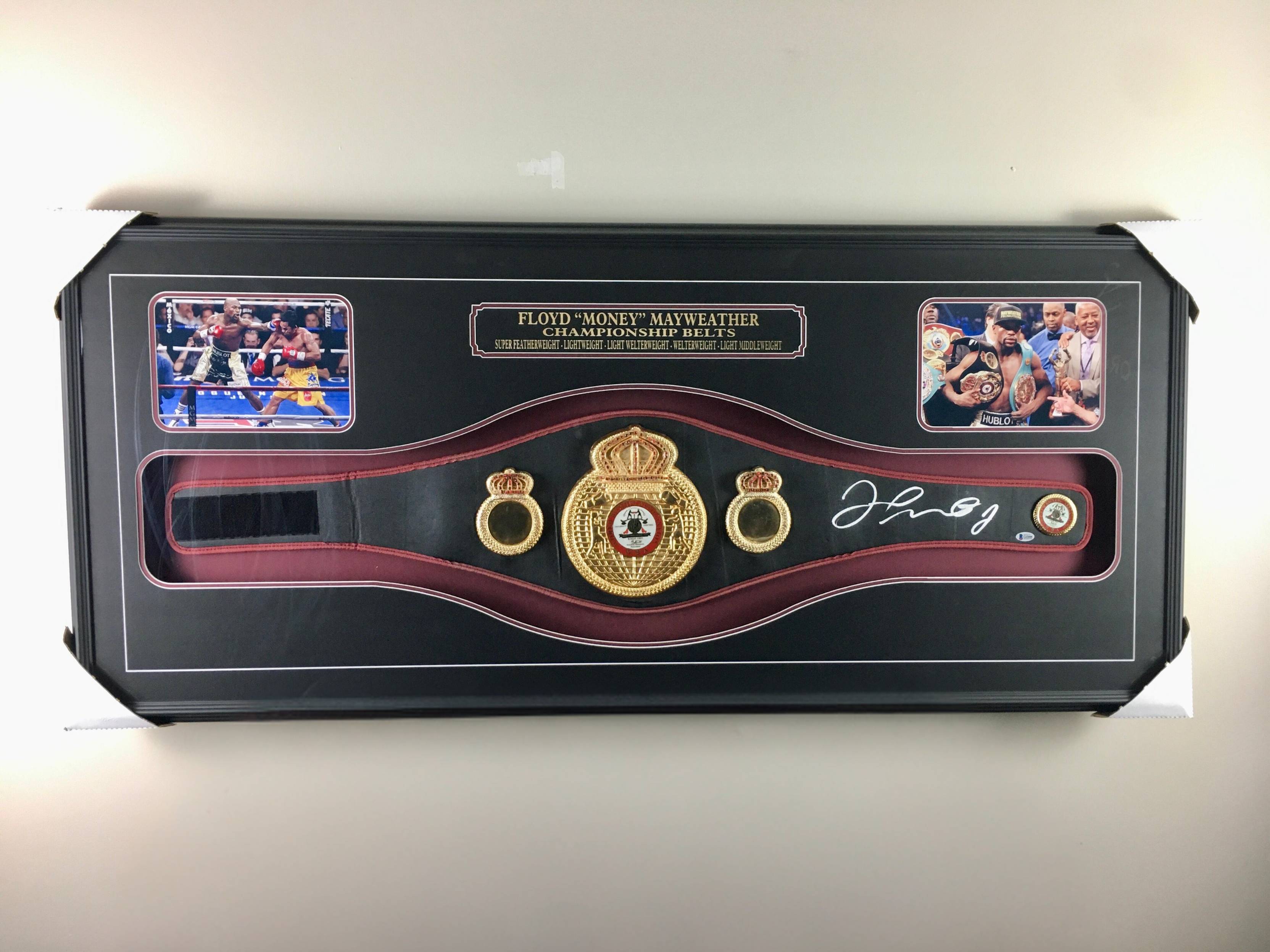Floyd Mayweather Signed Belt Framed