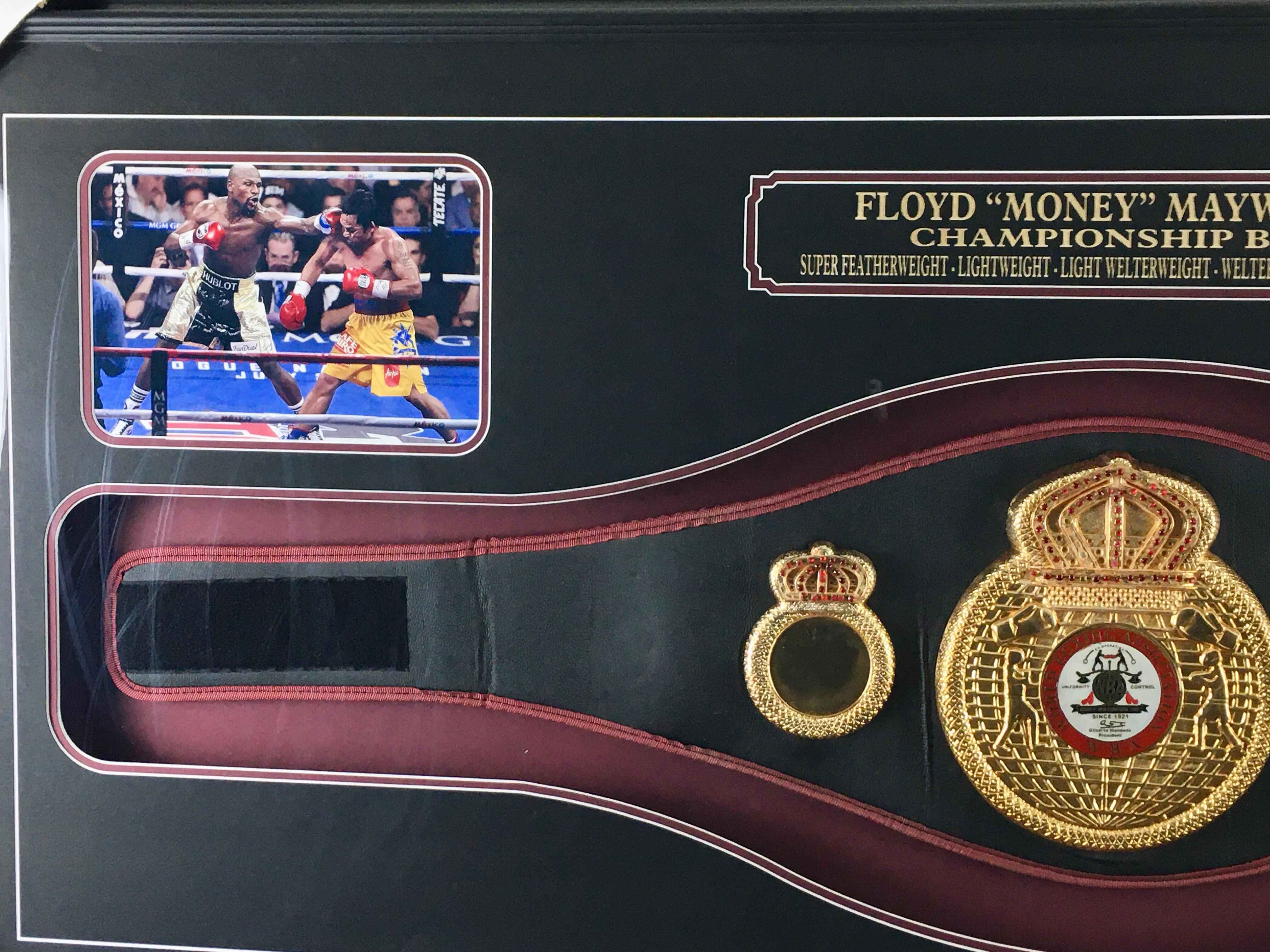 Floyd Mayweather Signed Belt Framed