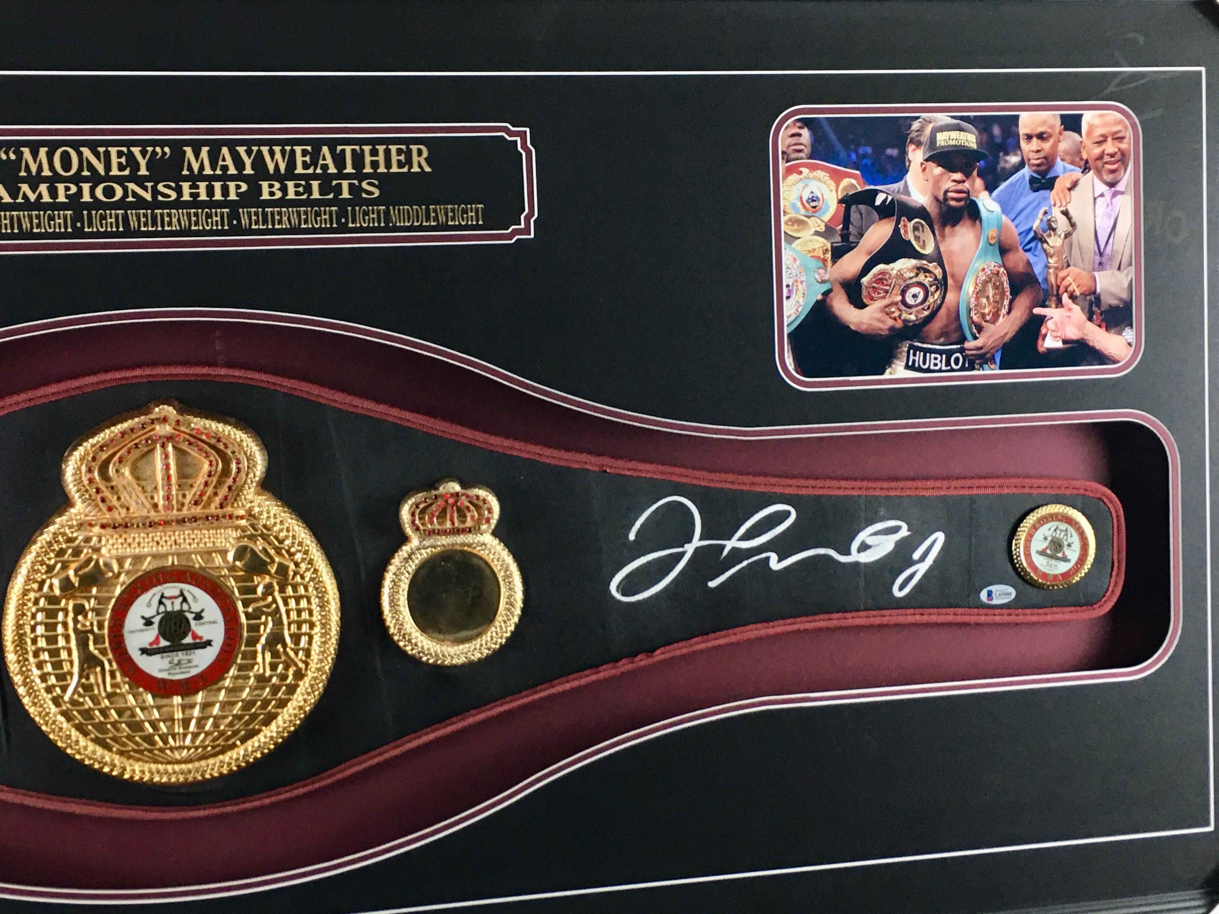 Floyd Mayweather Signed Belt Framed