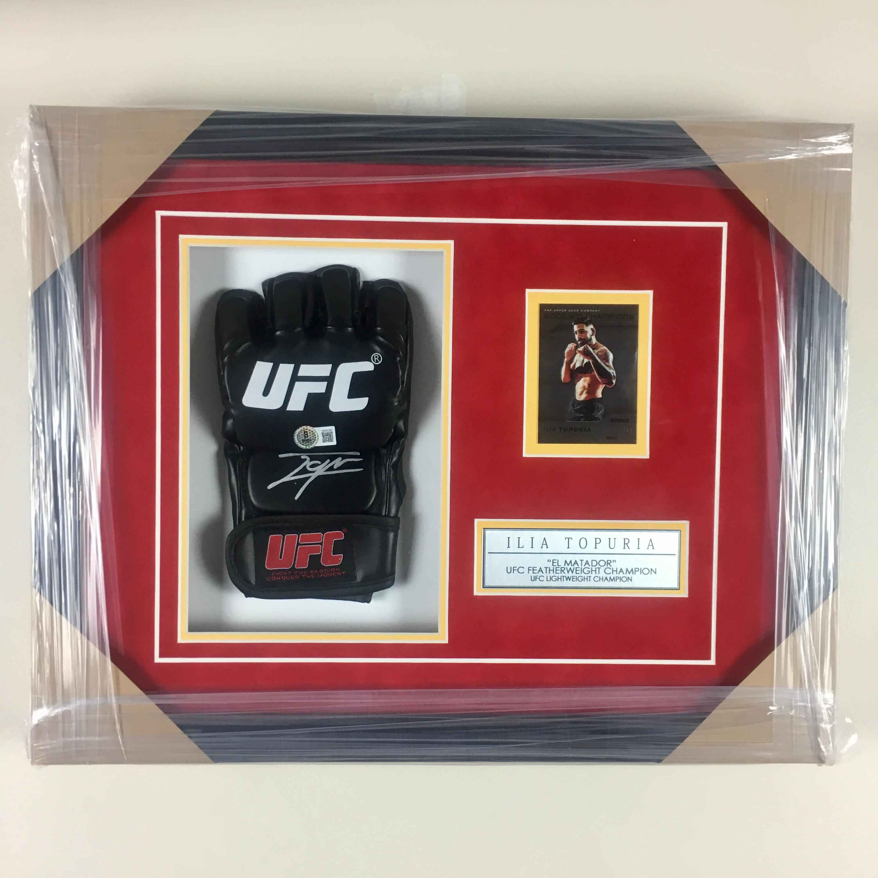 Ilia Topuria Signed Glove Framed