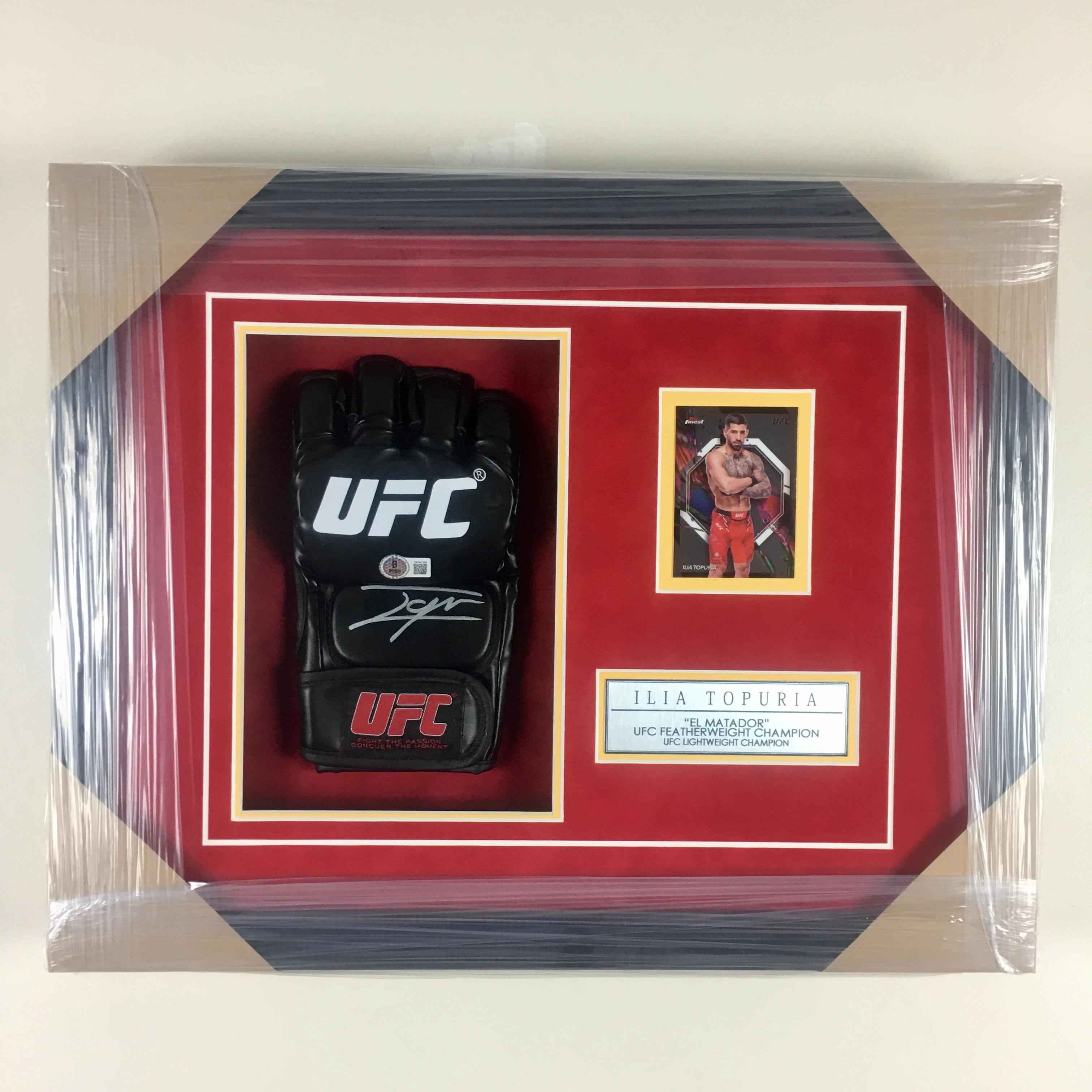 Ilia Topuria Signed Glove Framed