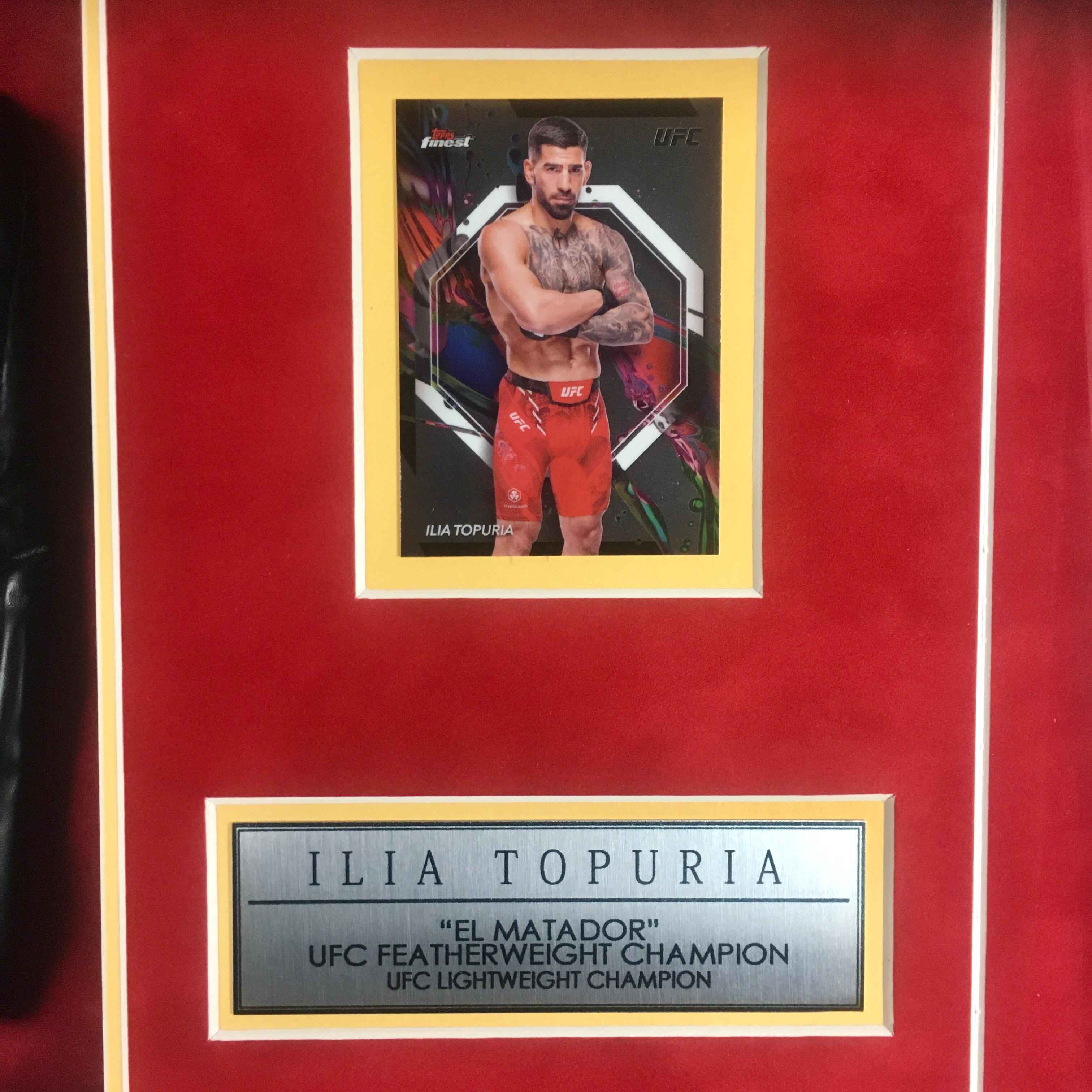 Ilia Topuria Signed Glove Framed