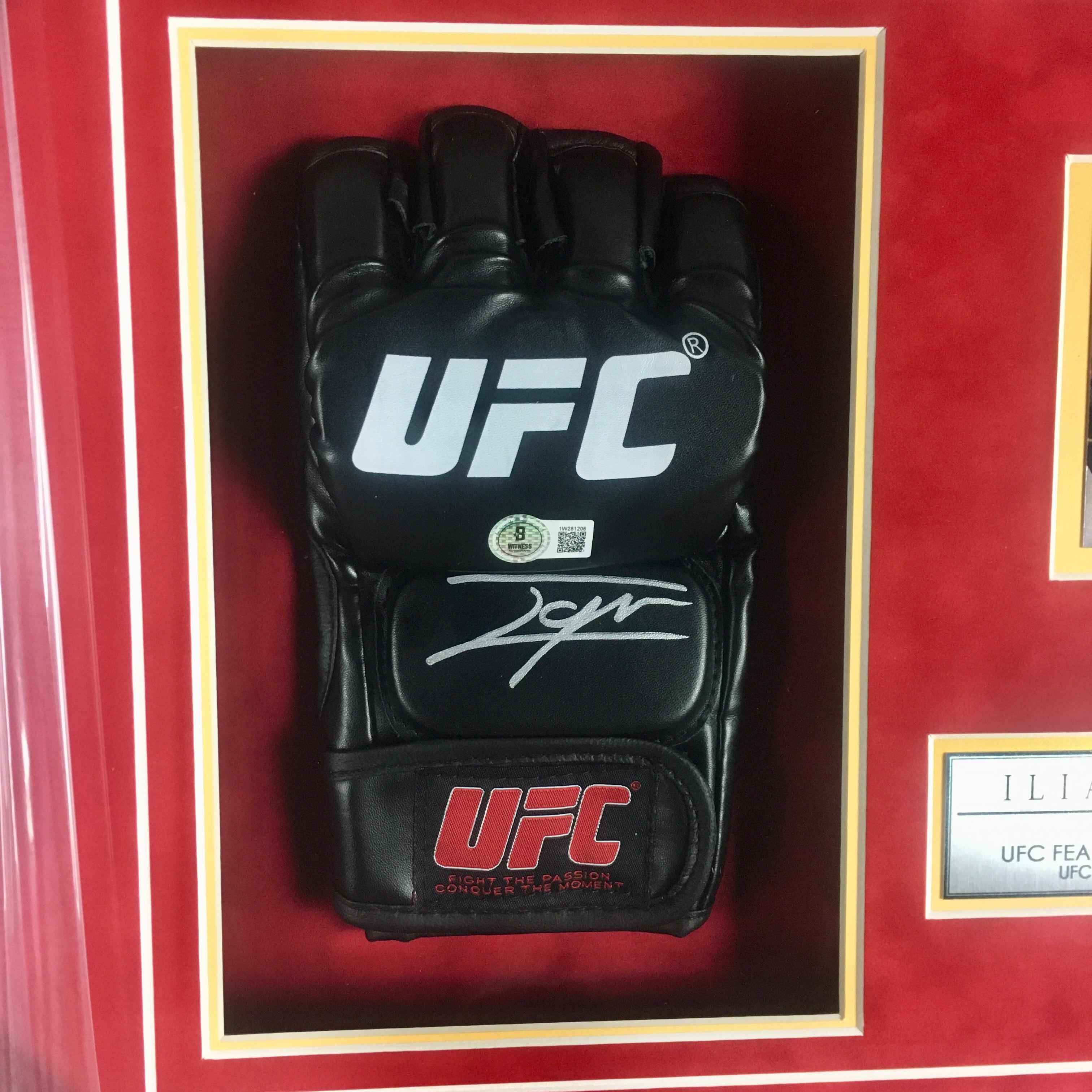 Ilia Topuria Signed Glove Framed