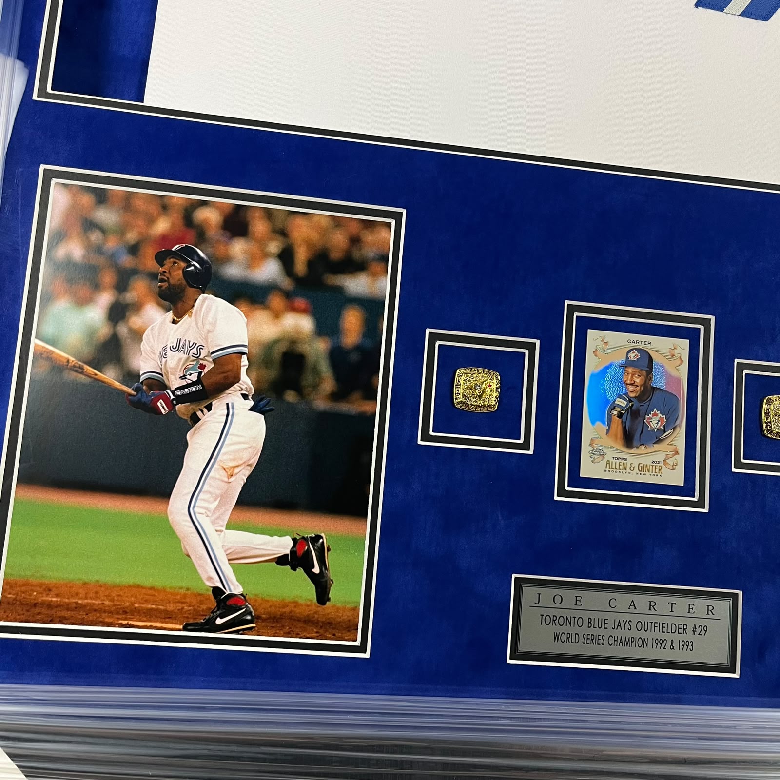 Joe Carter Signed Jersey Framed