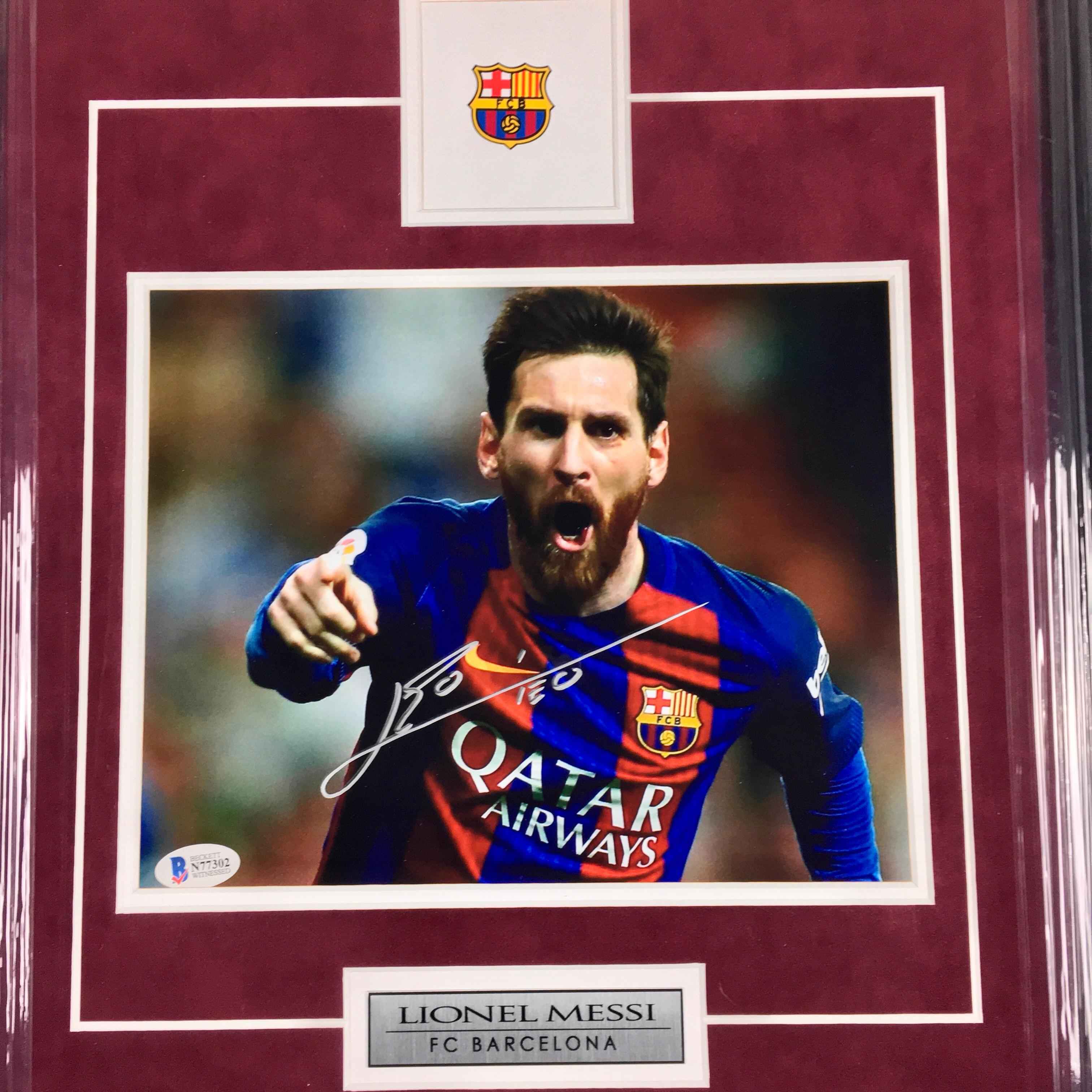 Lionel Messi Signed Photo Framed