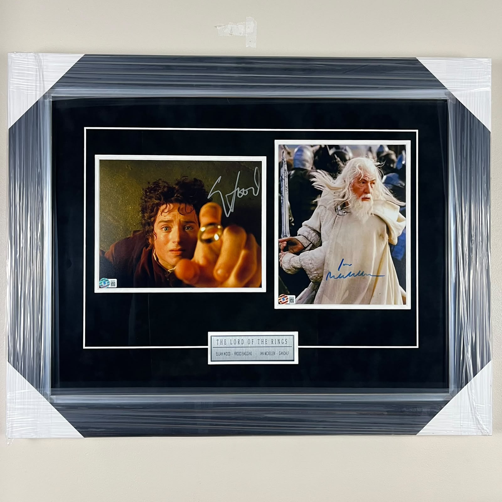 Elijah Wood & Ian Mckellen Signed Photos Framed