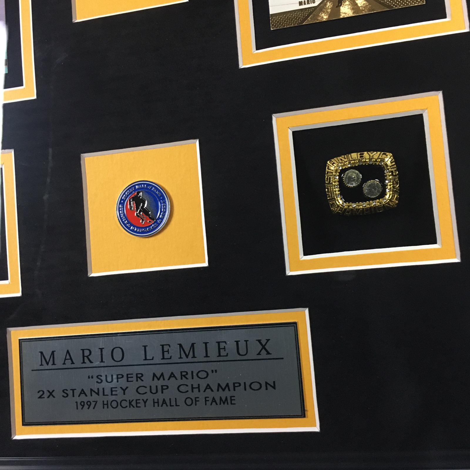 Mario Lemieux Signed Jersey Framed