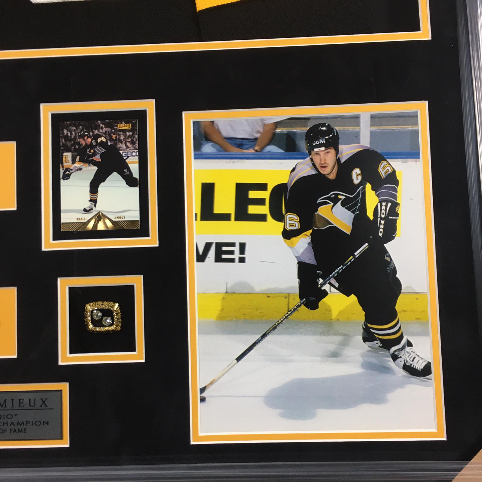 Mario Lemieux Signed Jersey Framed
