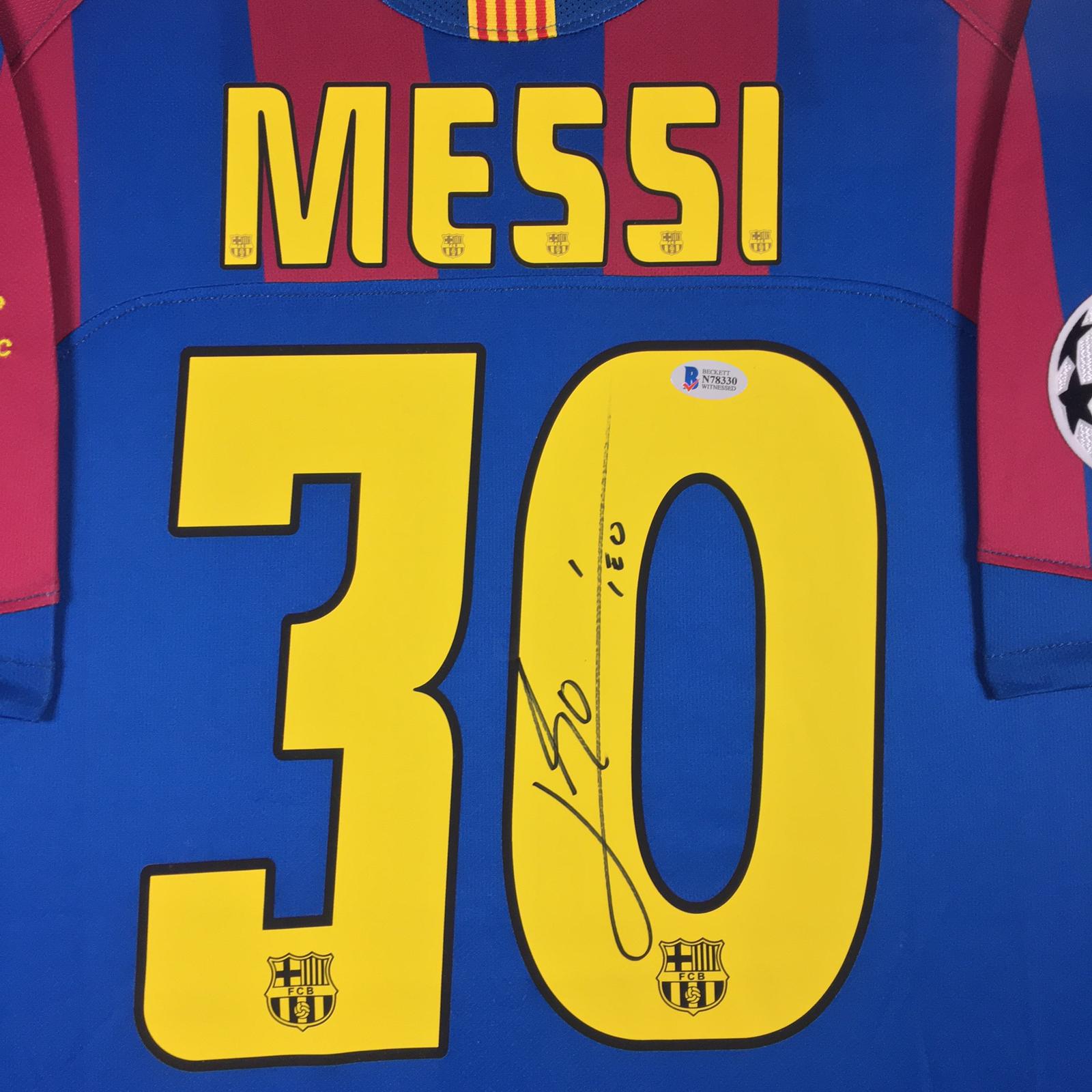 Lionel Messi Signed Jersey Framed