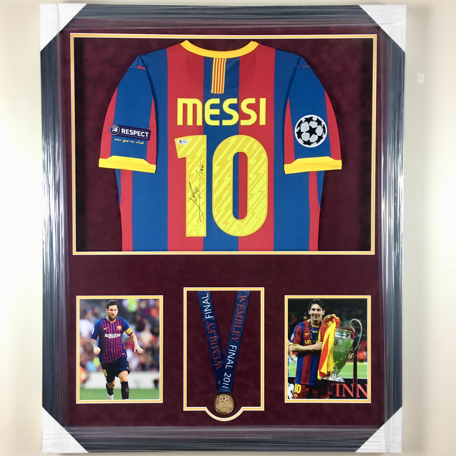 Lionel Messi Signed Jersey Framed