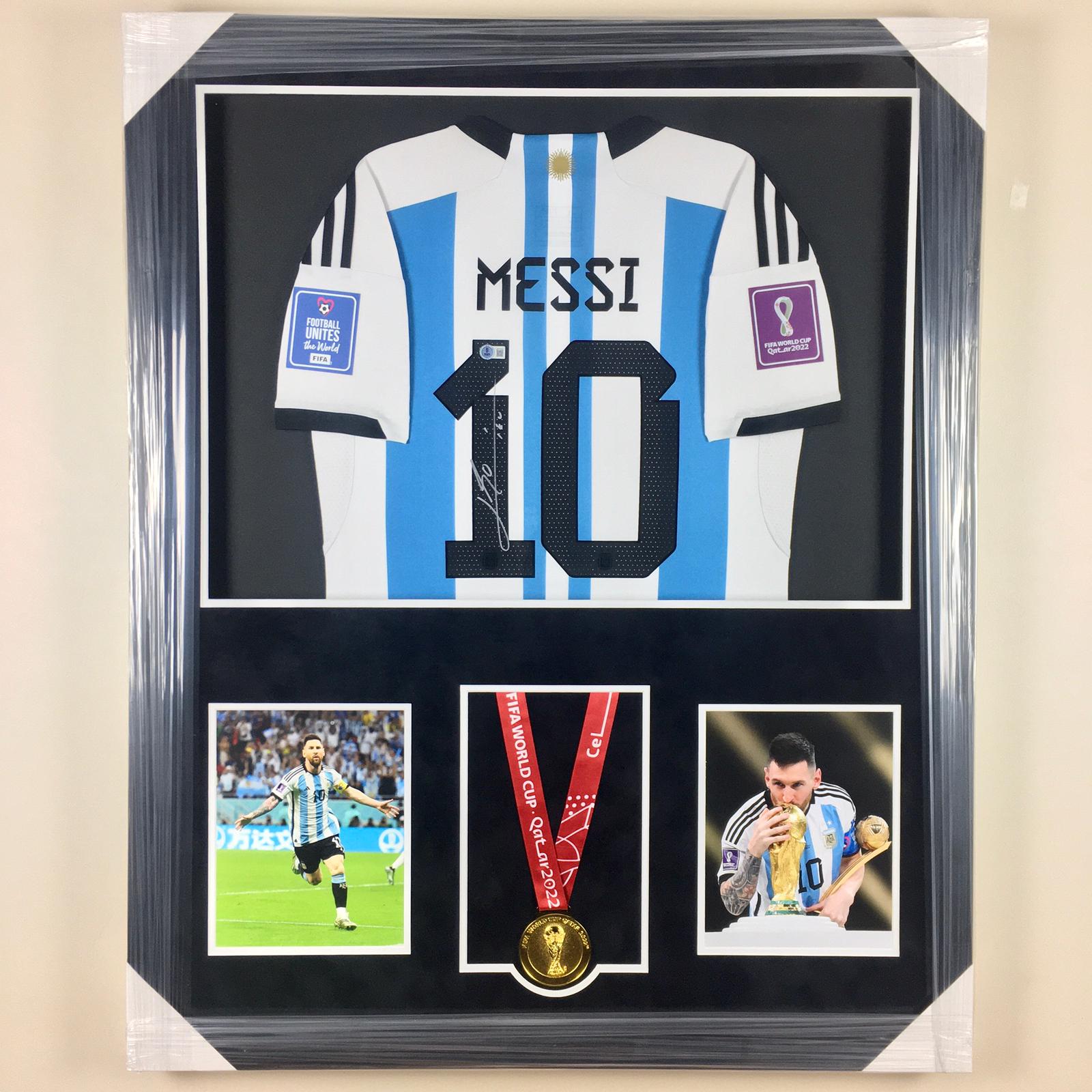 Lionel Messi Signed Jersey Framed