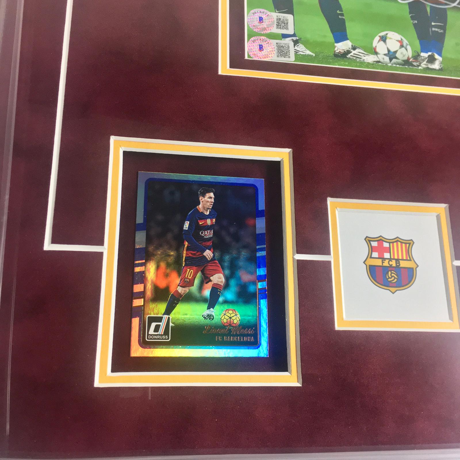 Neymar Jr & Lionel Messi Signed Photo Framed