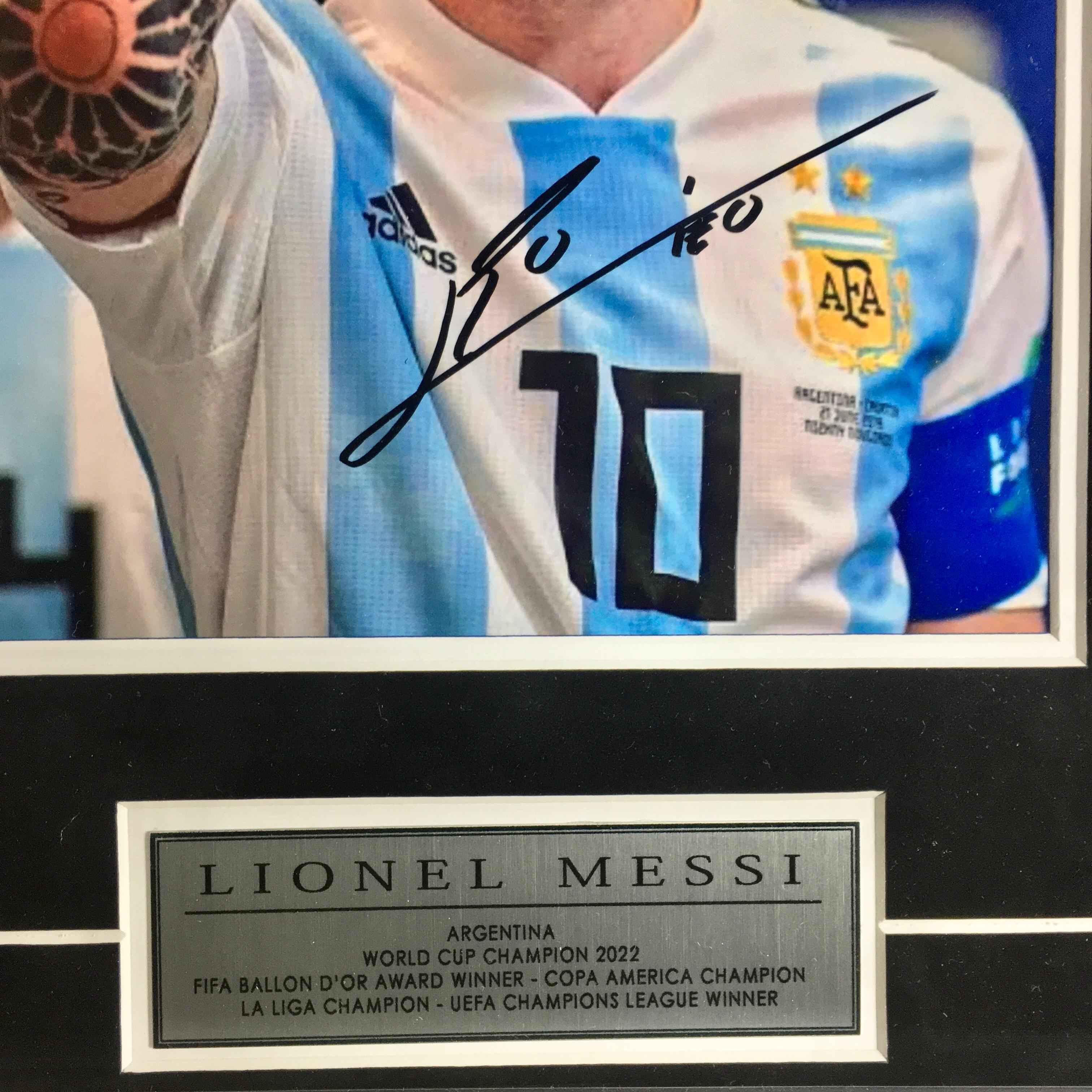 Lionel Messi Signed Photo Framed