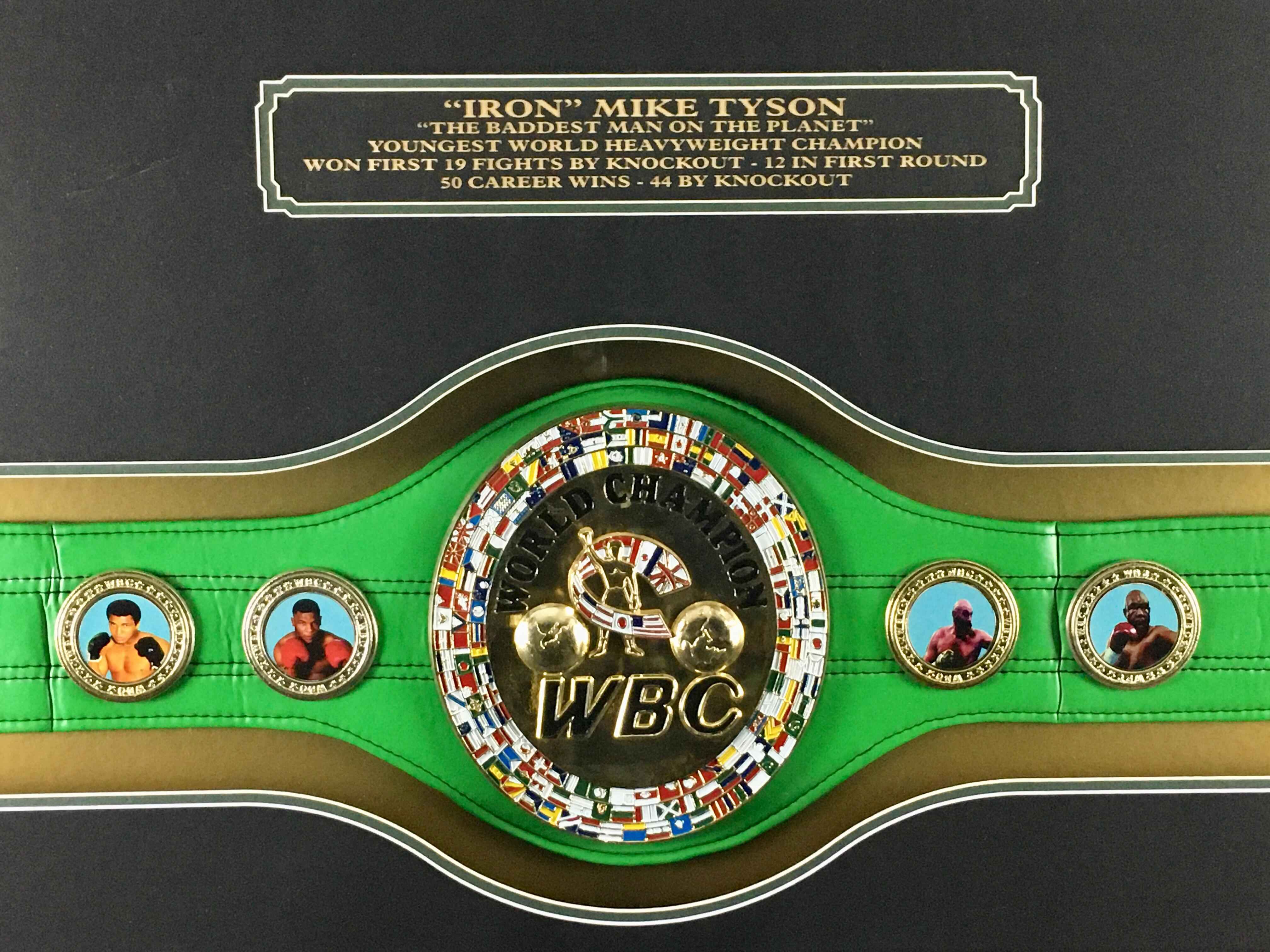 Mike Tyson Signed Belt Framed