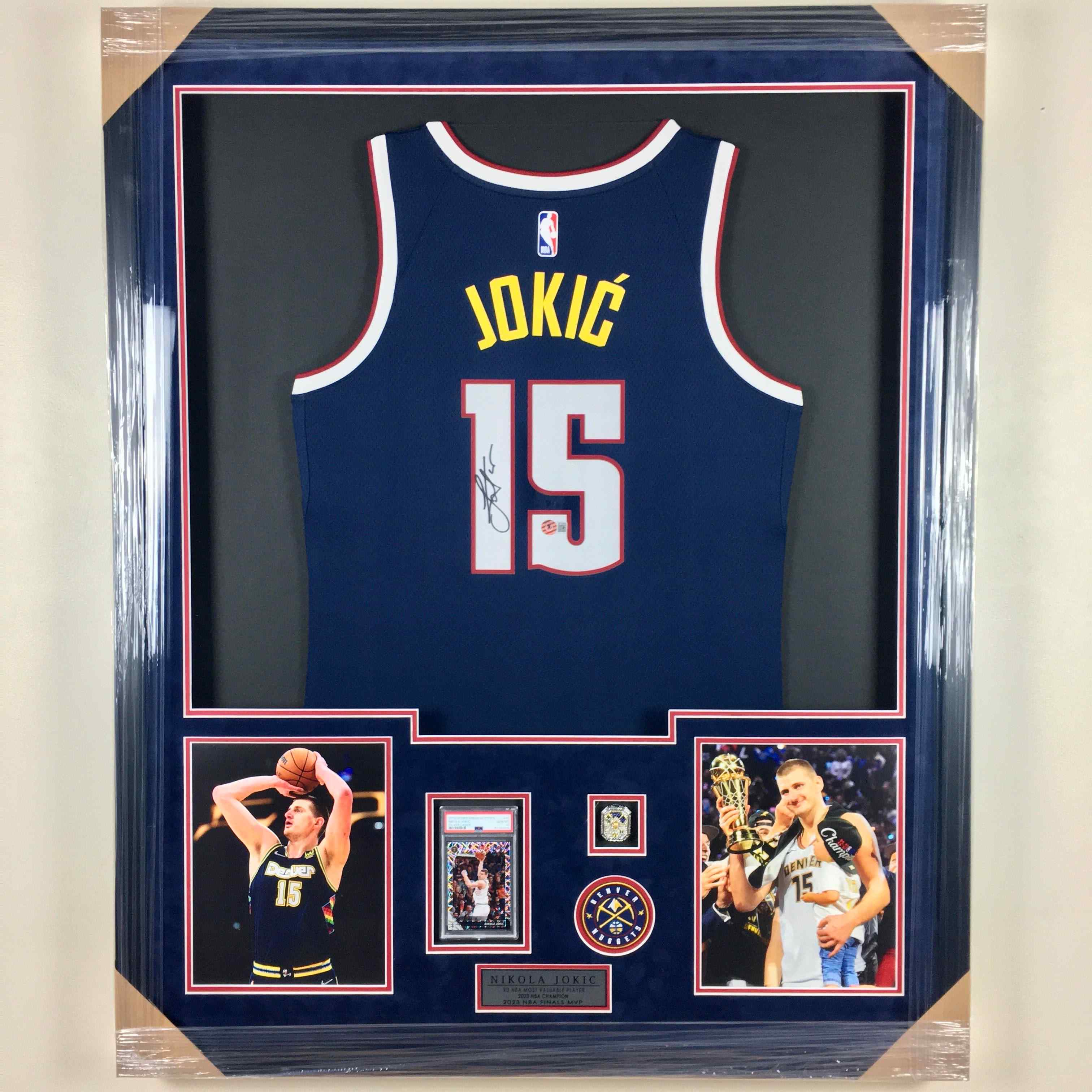 Nikola Jokic Signed Jersey Framed Denver Nuggets Beckett