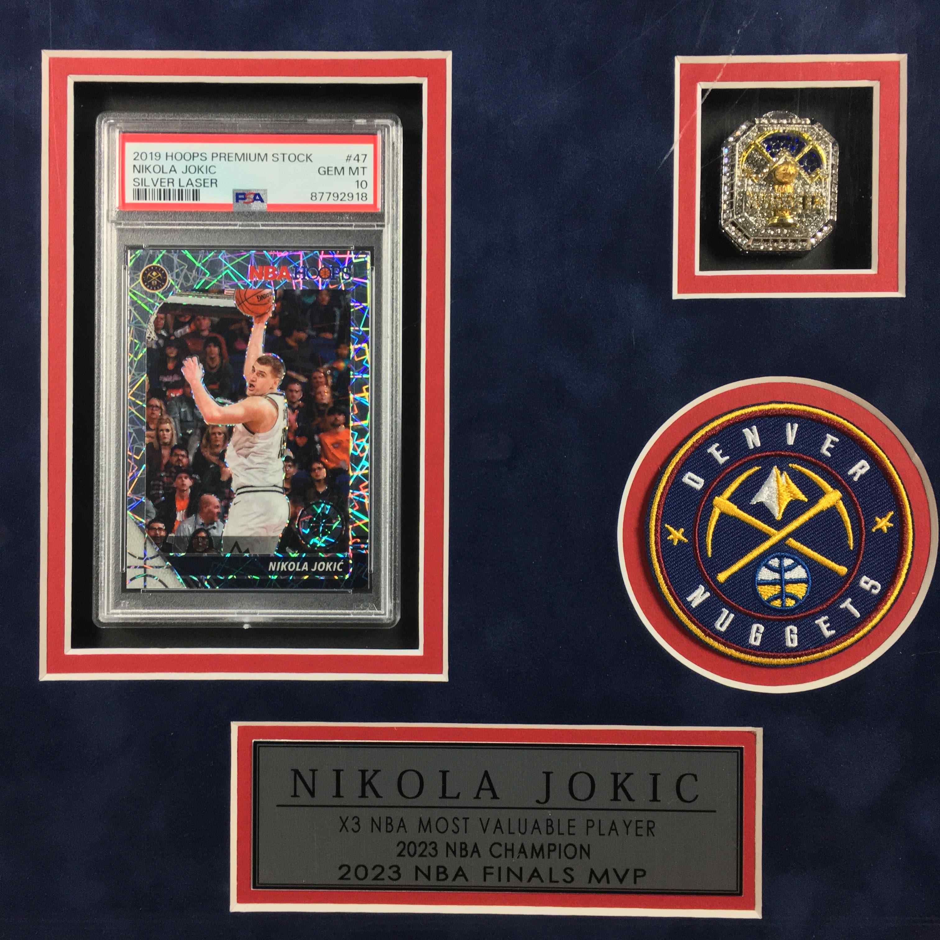 Nikola Jokic Signed Jersey Framed Denver Nuggets Beckett