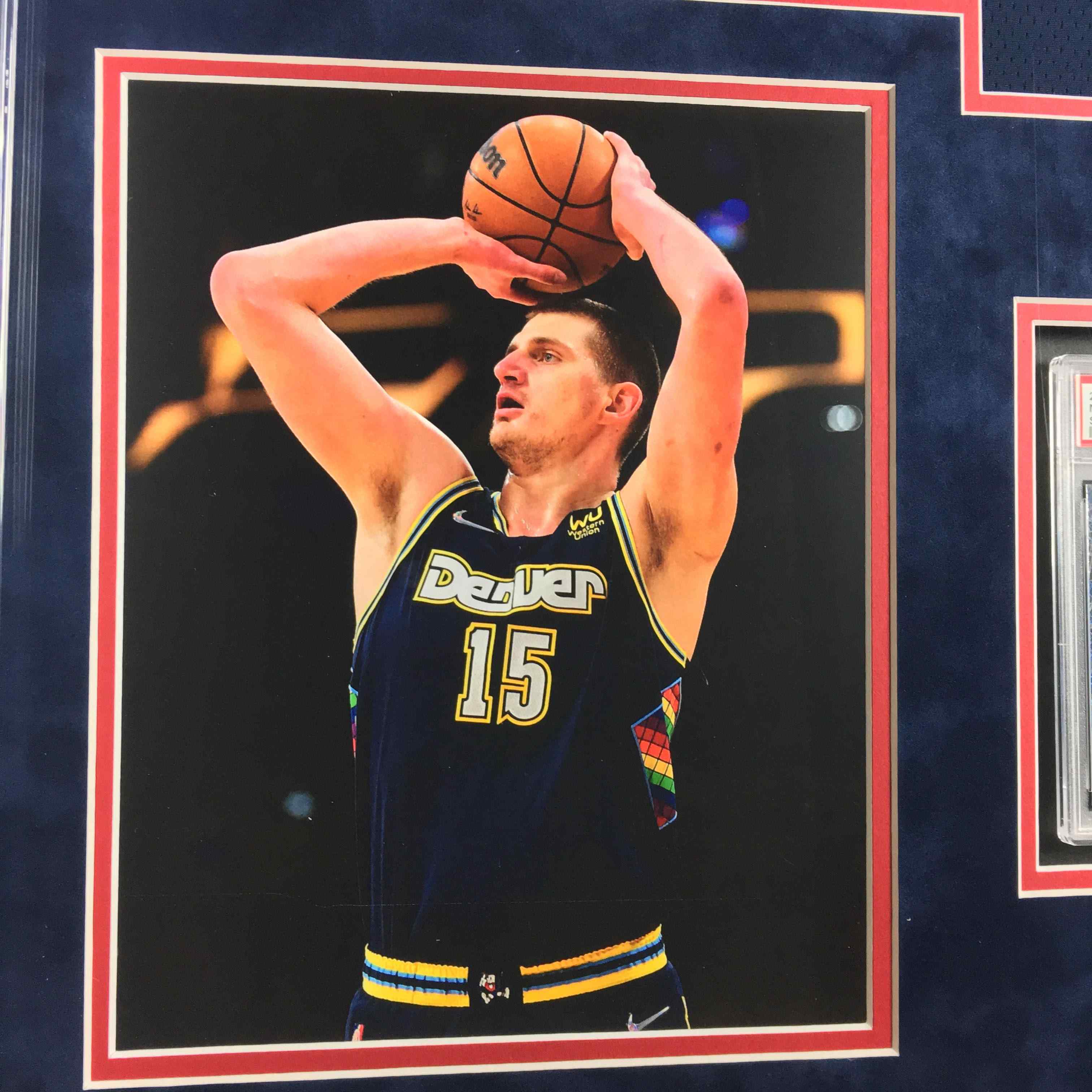 Nikola Jokic Signed Jersey Framed Denver Nuggets Beckett