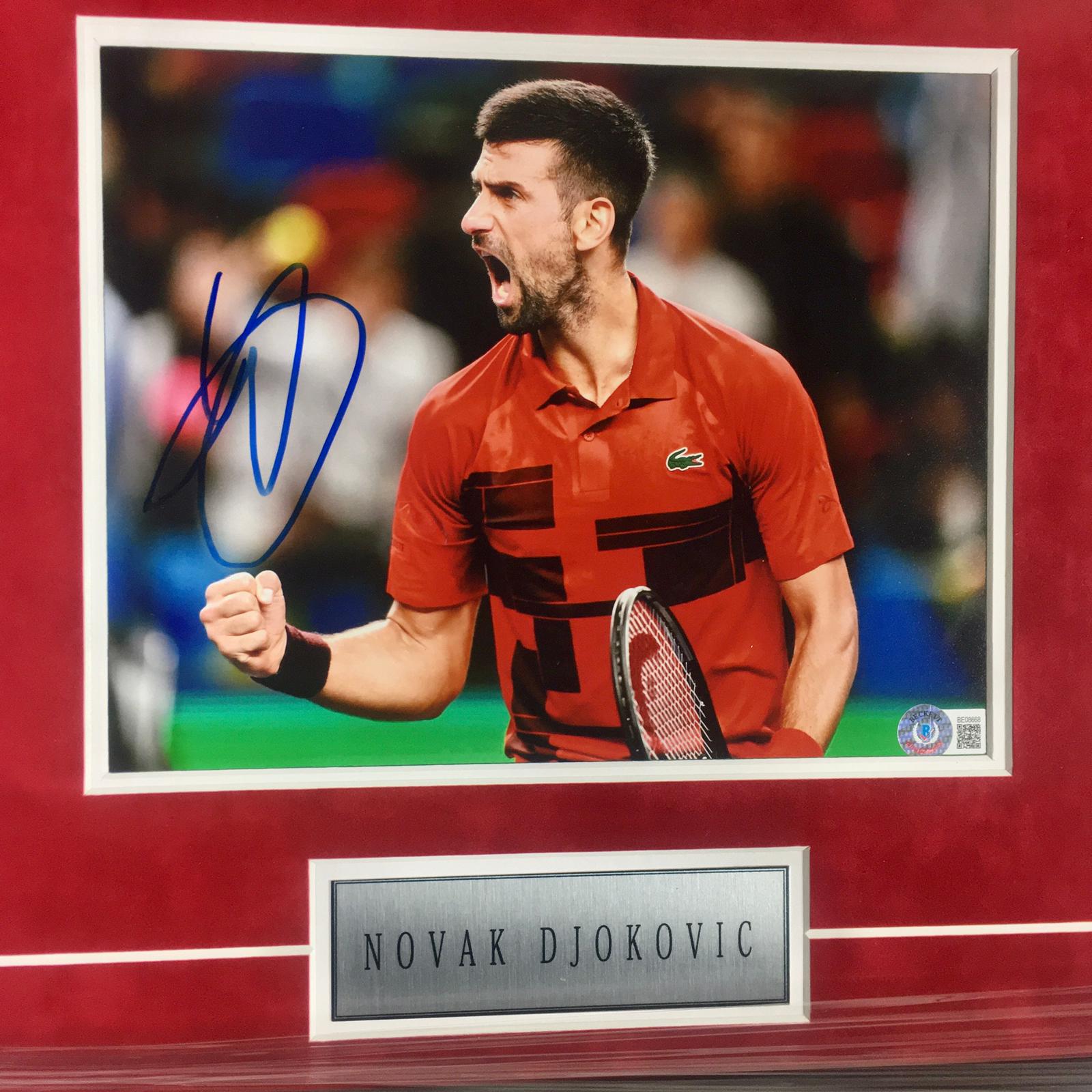 Novak Djokovic Signed Photo Framed