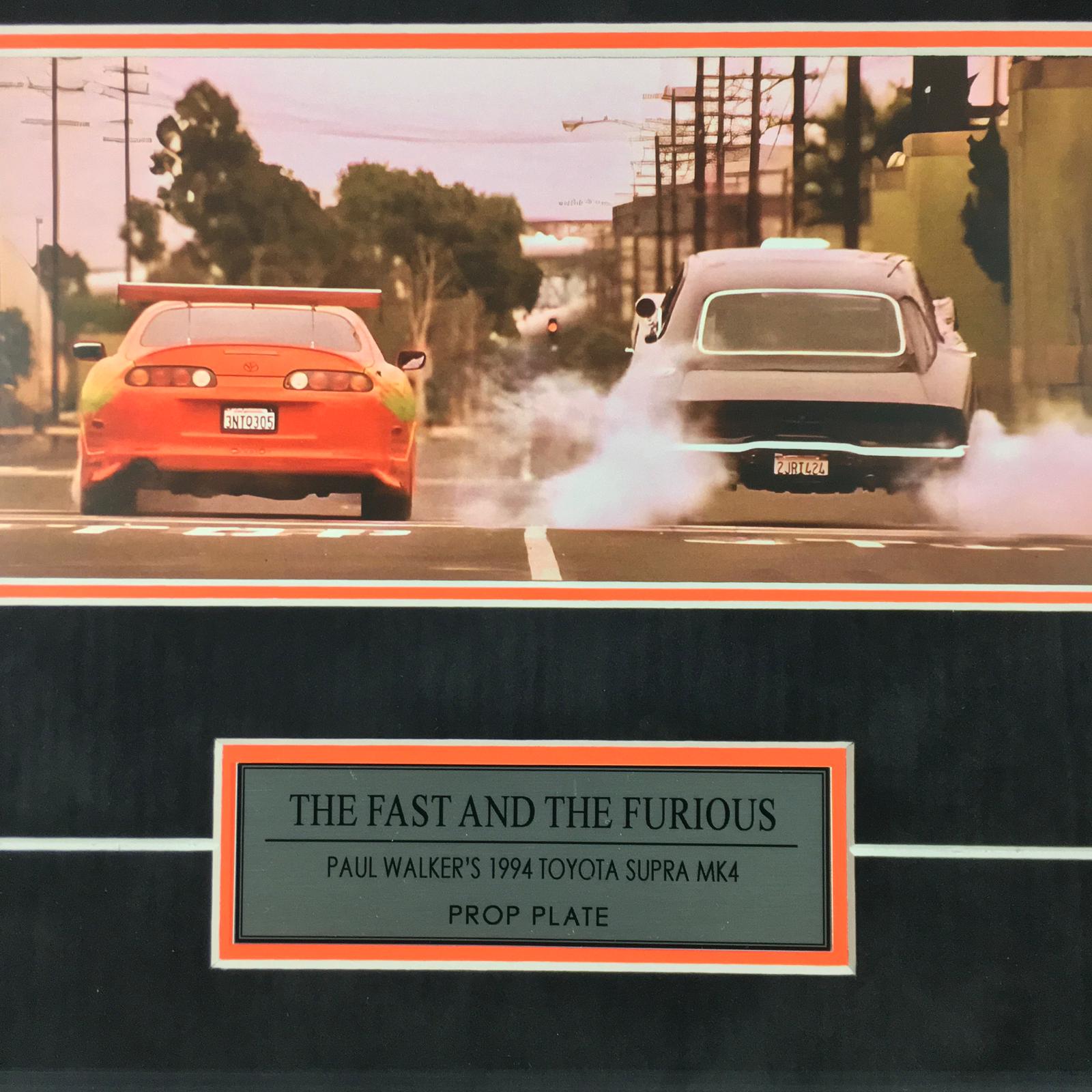 Paul Walker Toyota Supra Plate Framed