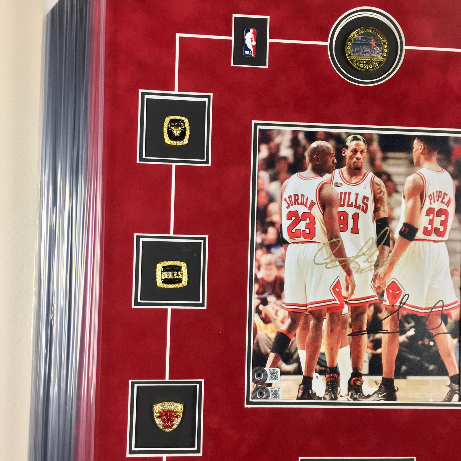 Dennis Rodman & Scottie Pippen Signed Photo Framed