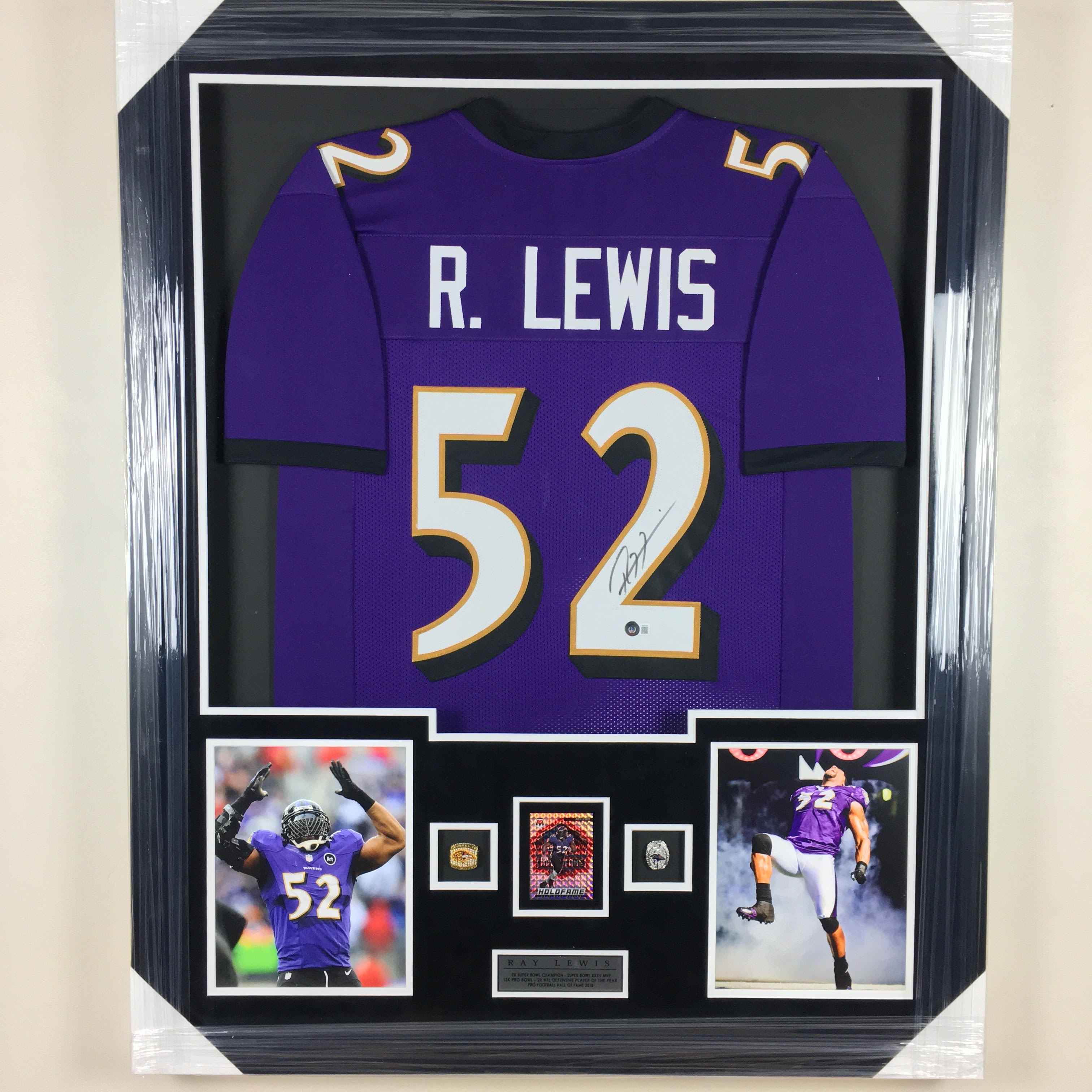 Ray Lewis Signed Jersey Framed Beckett