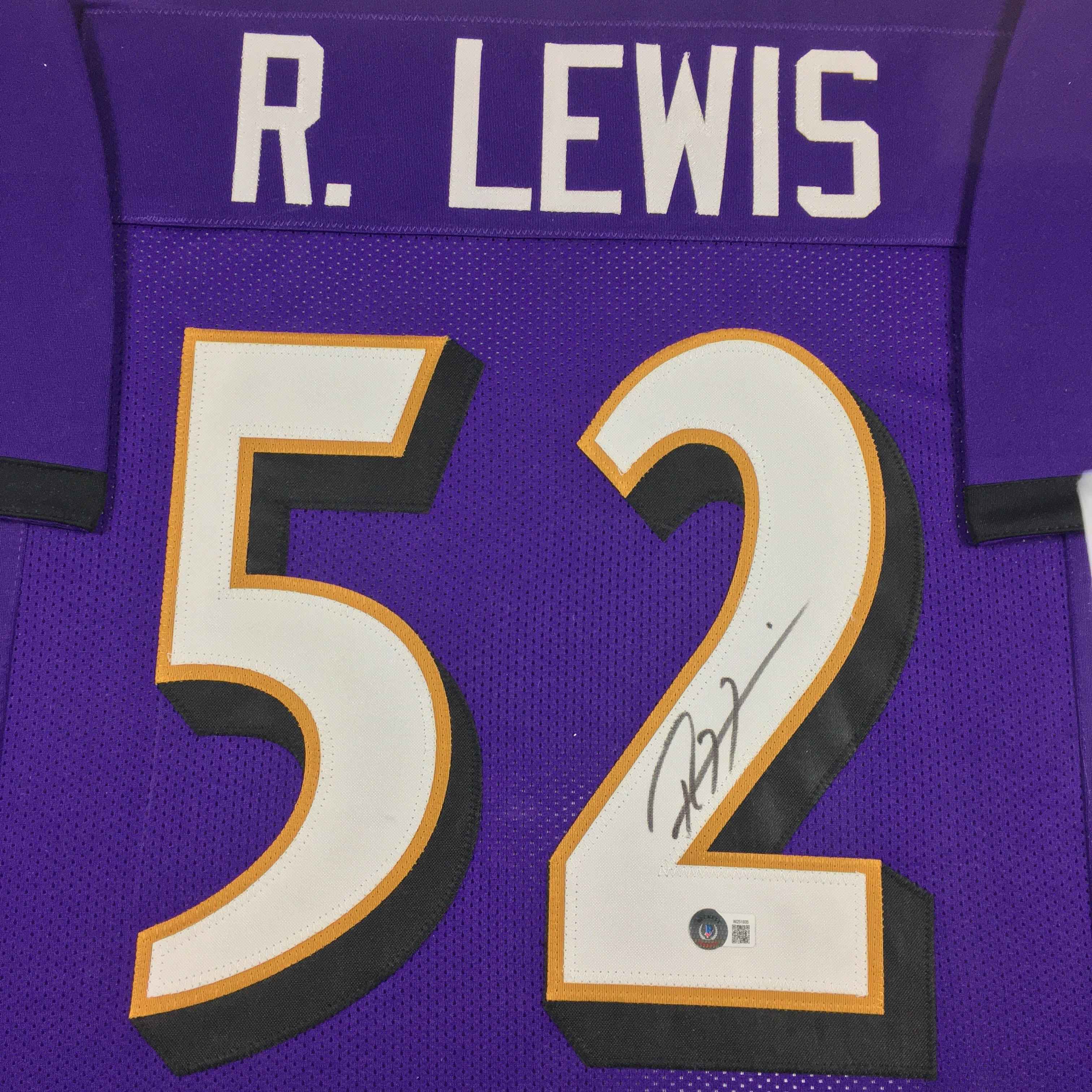 Ray Lewis Signed Jersey Framed Beckett