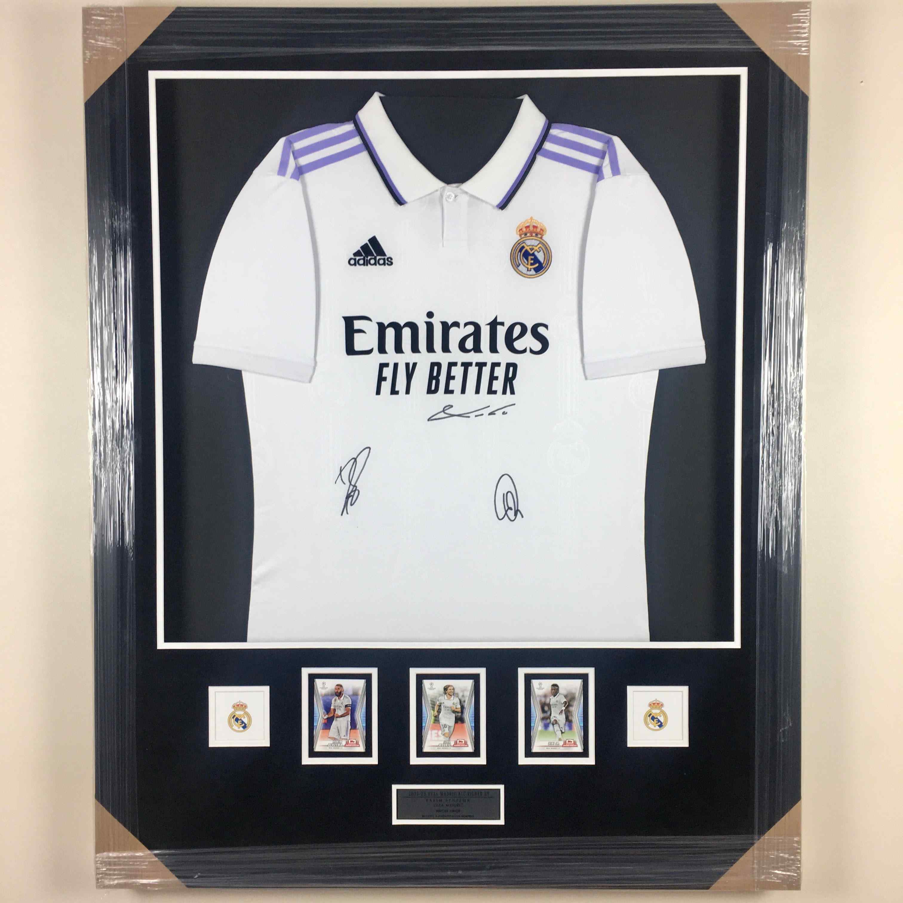 Modric Benzema Vini Jr. Signed Jersey Framed