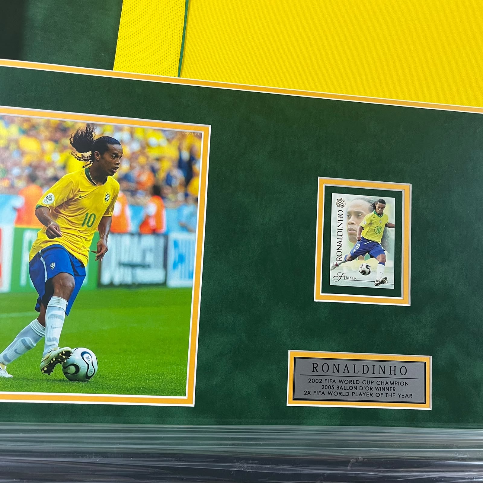 Ronaldinho Signed Jersey Framed