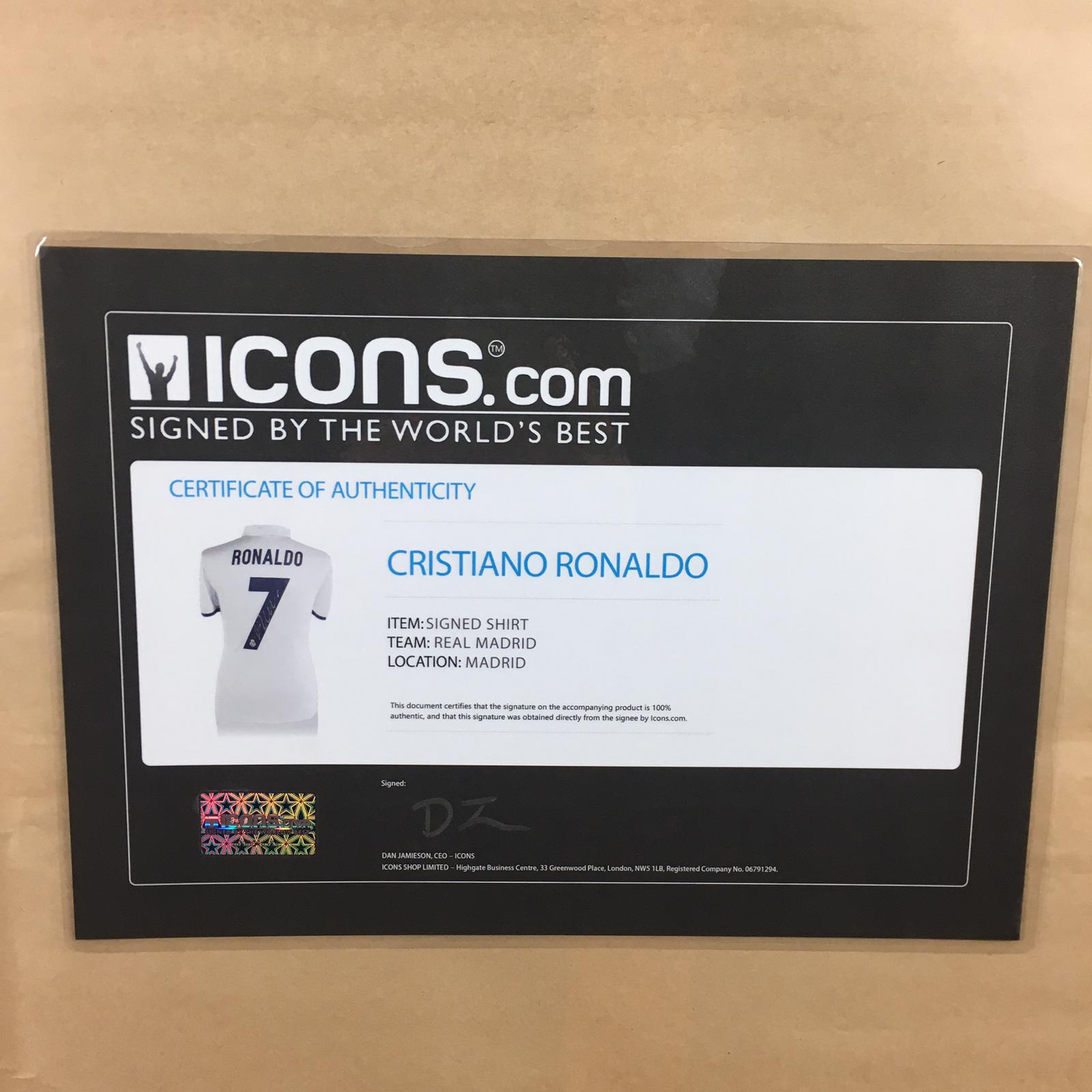 Cristiano Ronaldo Signed Jersey Framed