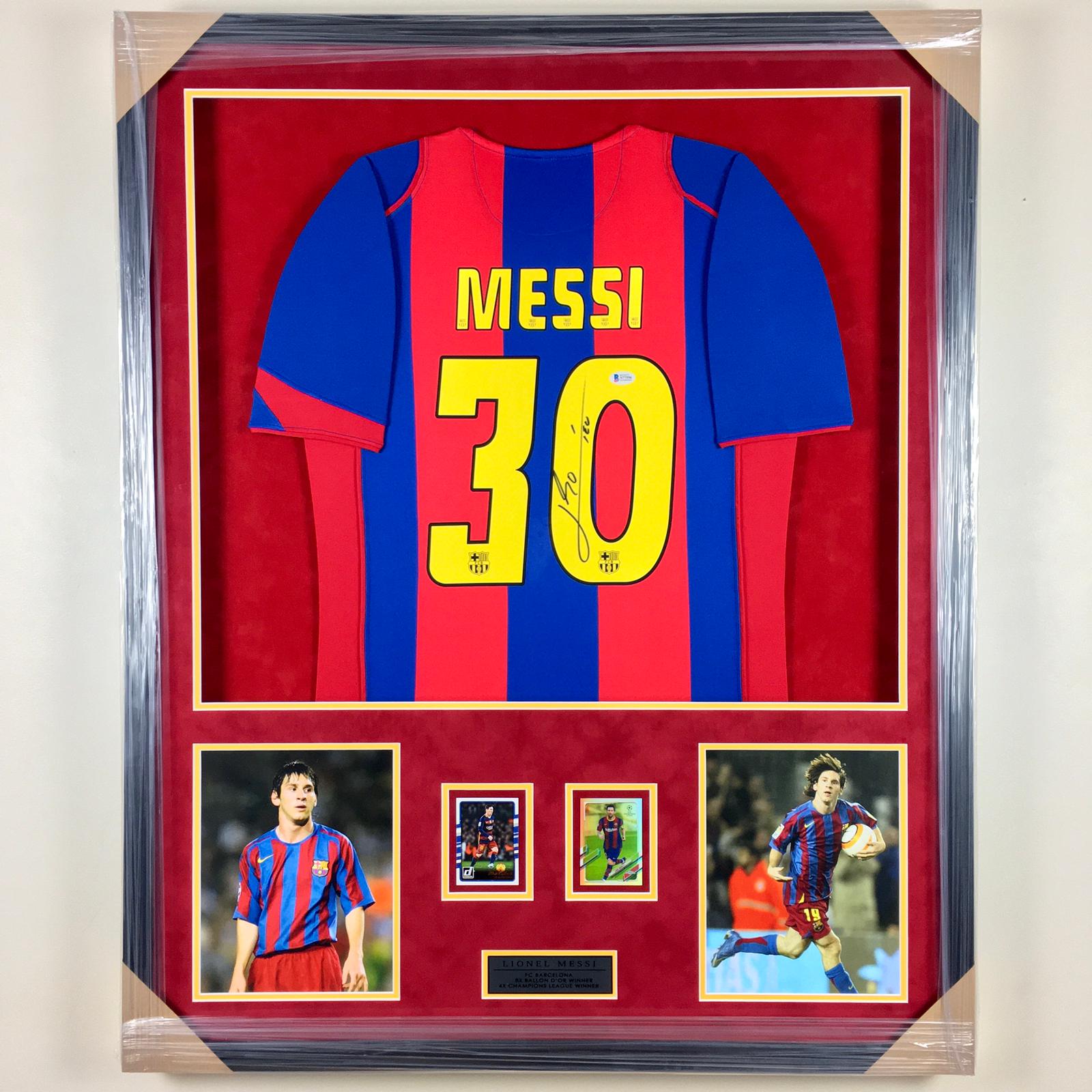 Lionel Messi Signed Jersey Framed