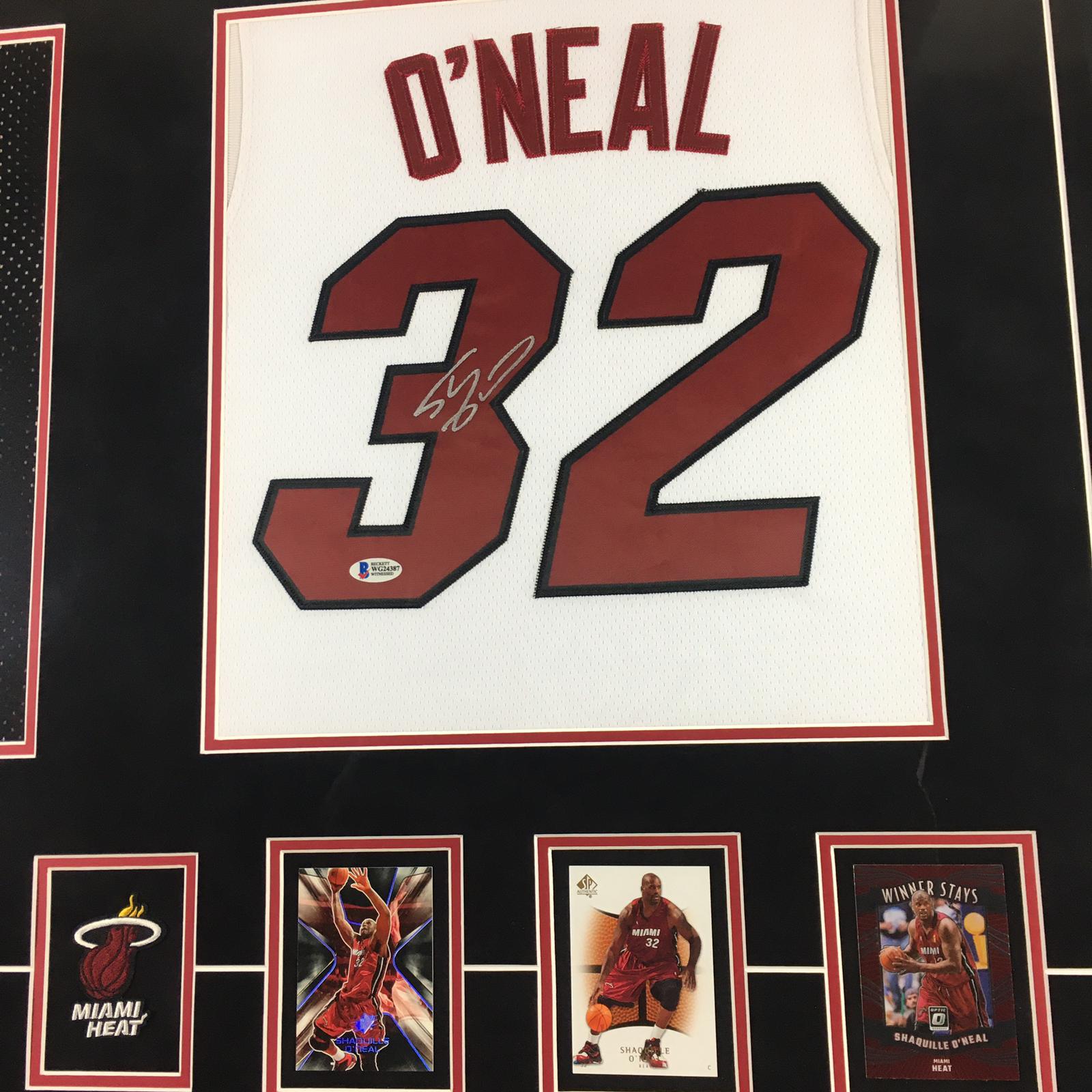 Dwyane Wade & Shaq Signed Jerseys Framed