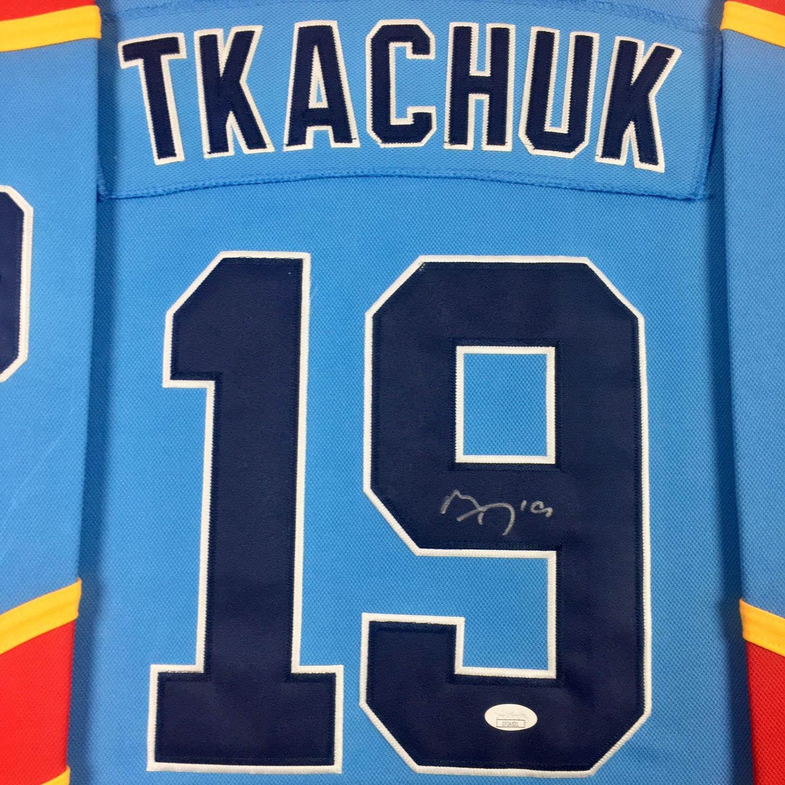 Matthew Tkachuk Signed Jersey Framed