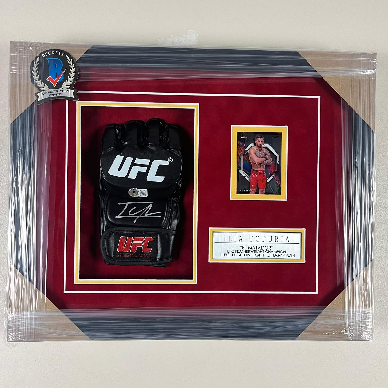 Ilia Topuria Signed Glove Framed