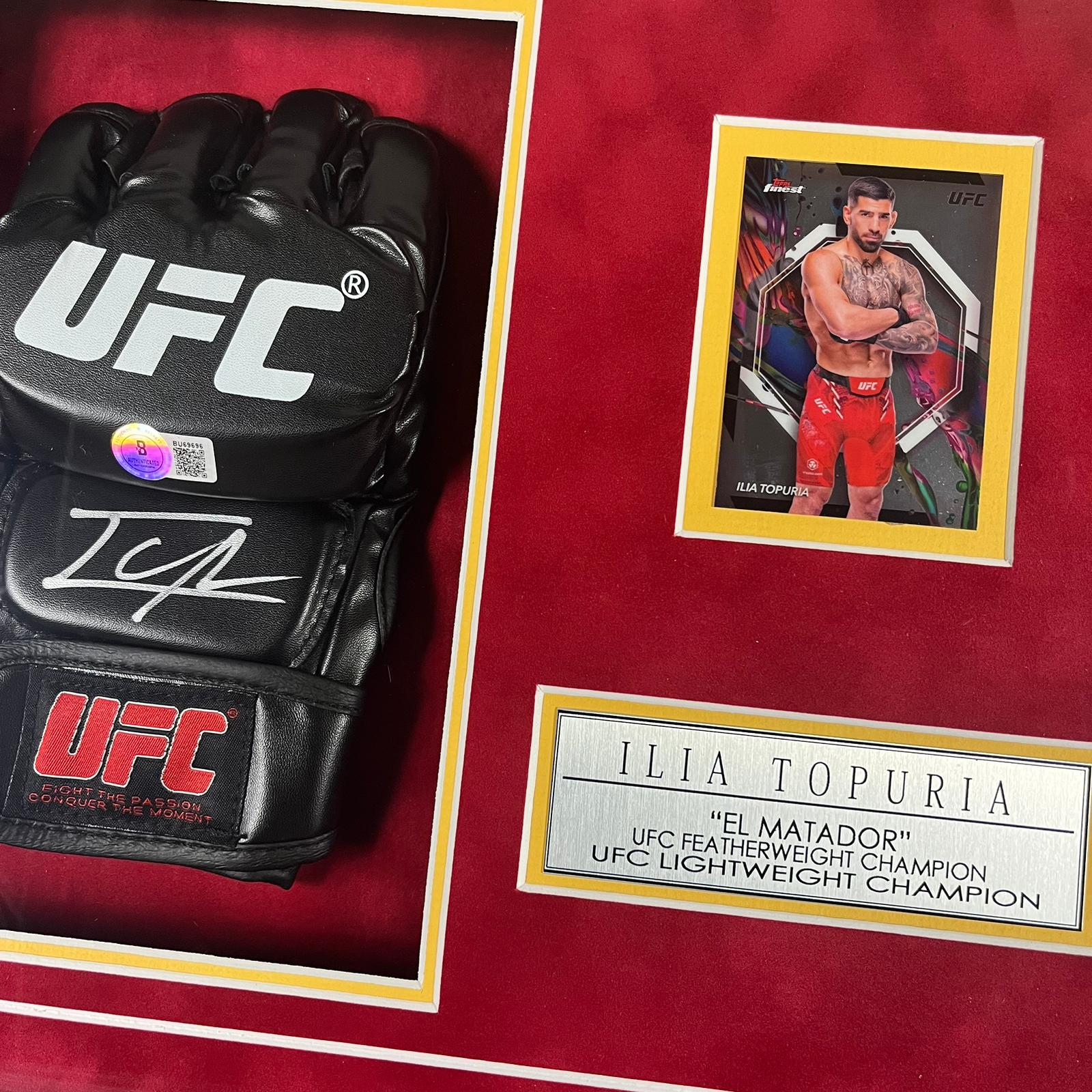 Ilia Topuria Signed Glove Framed