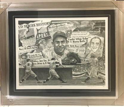 Yogi Berra Signed Poster Framed