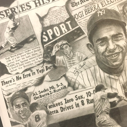 Yogi Berra Signed Poster Framed