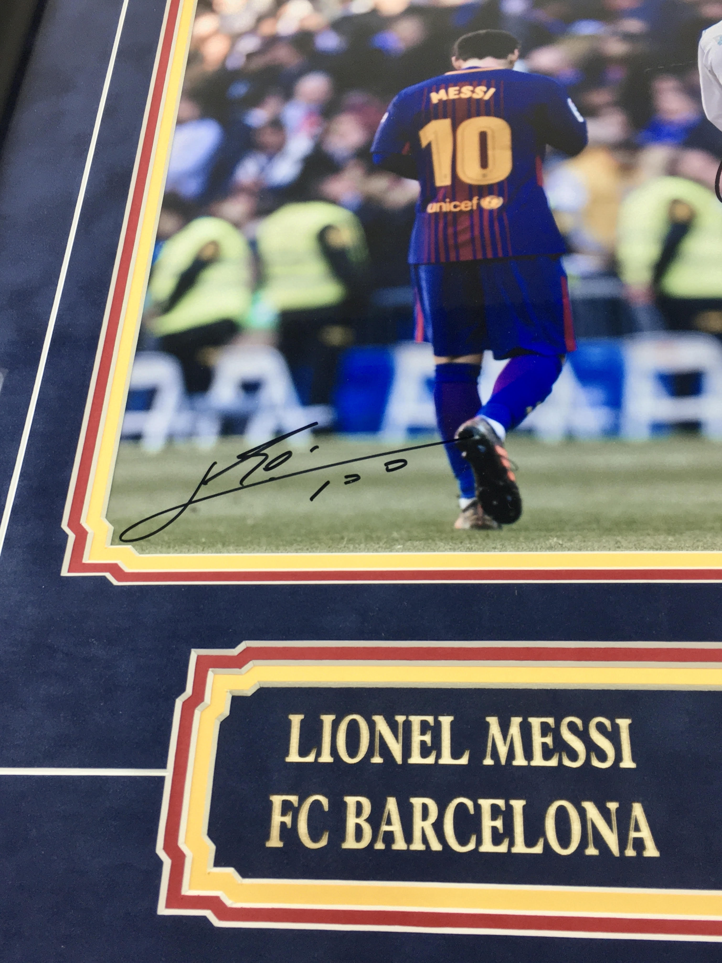 Messi & Ronaldo Signed Photo Framed