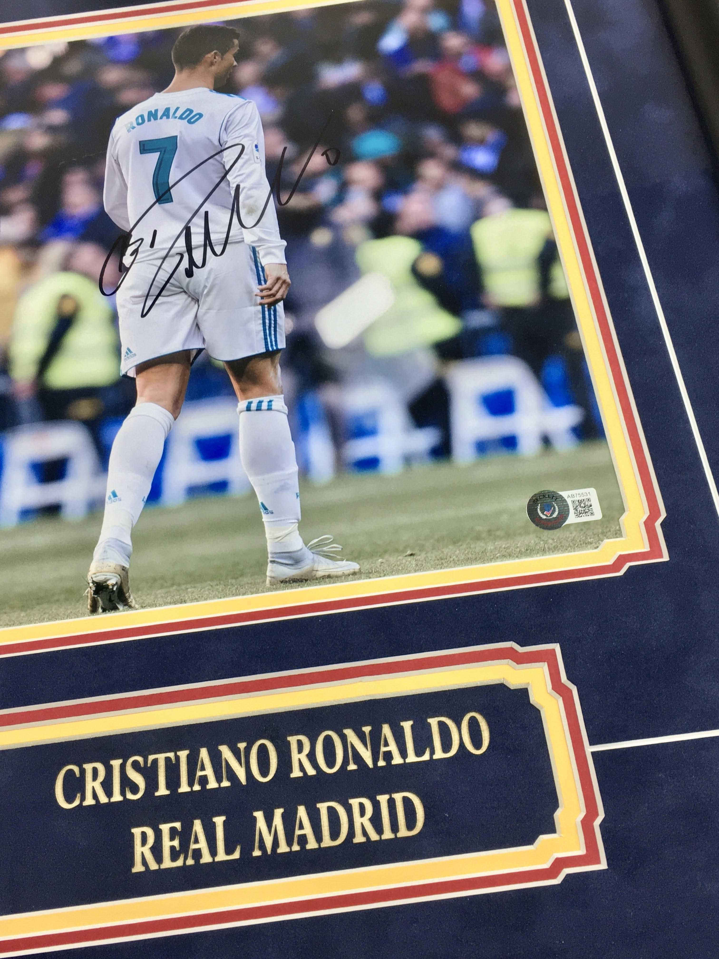 Messi & Ronaldo Signed Photo Framed