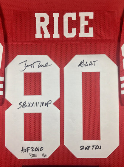 Jerry Rice Signed Jersey Framed
