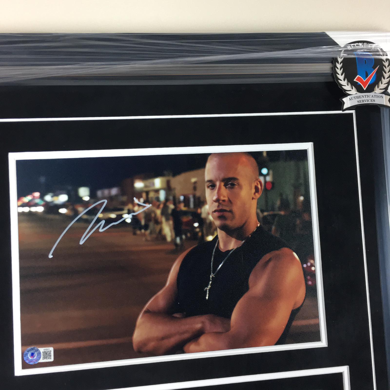 Vin Diesel Signed Photo Framed